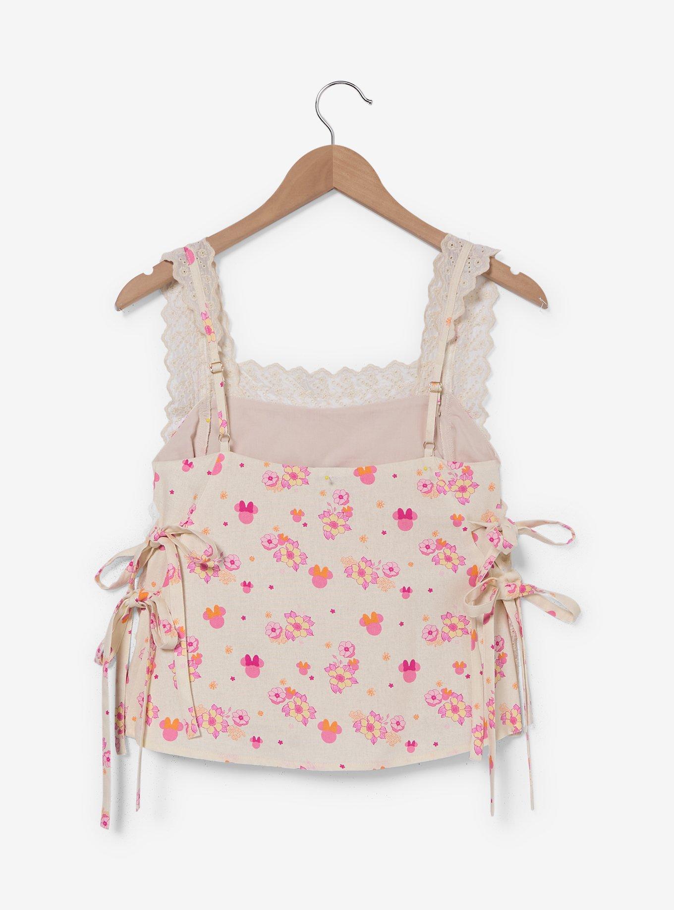 Disney Minnie Mouse Floral Allover Print Women's Linen Tank Top - BoxLunch Exclusive, , hi-res