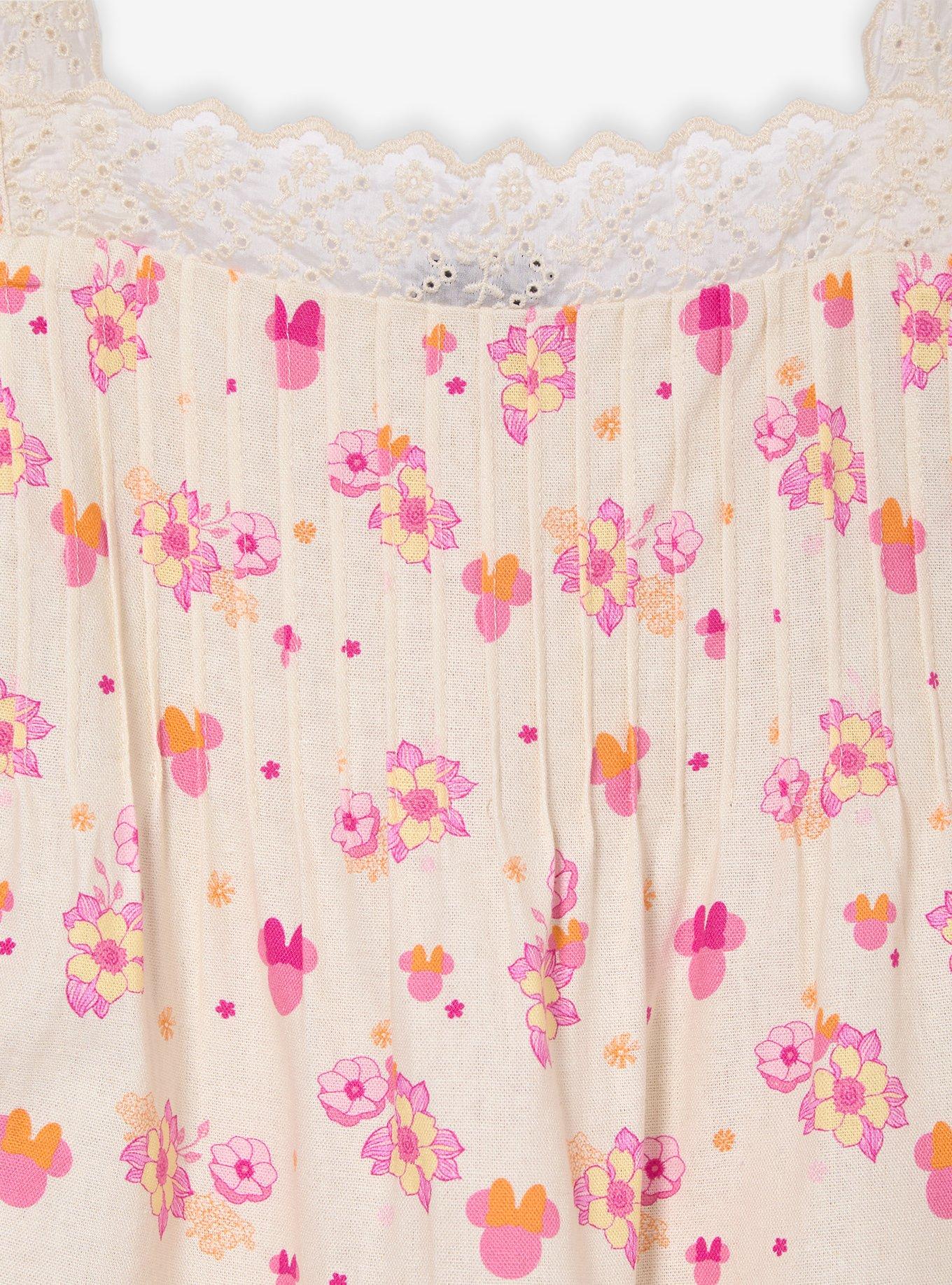 Disney Minnie Mouse Floral Allover Print Women's Linen Tank Top - BoxLunch Exclusive, CREAM, alternate