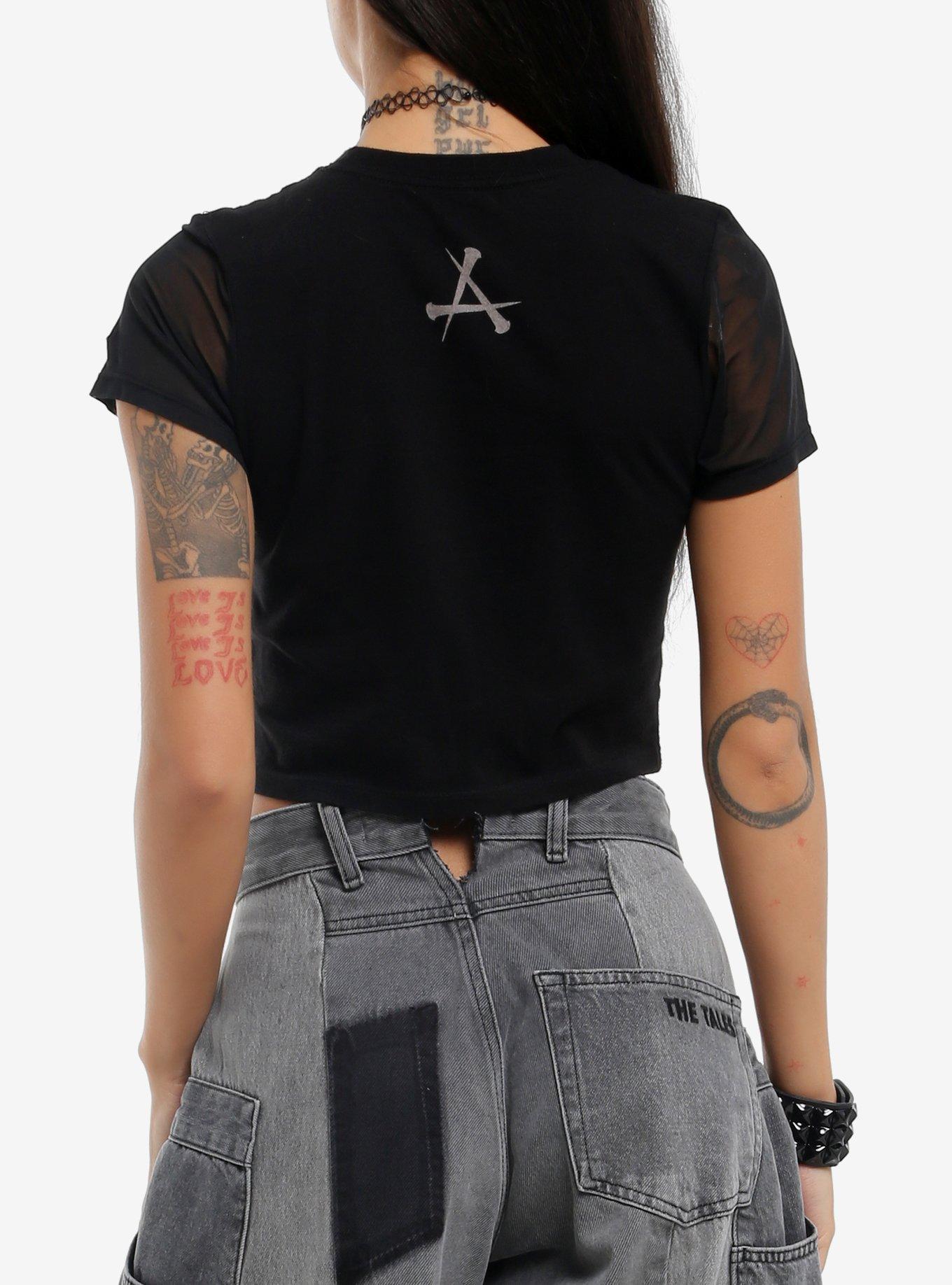 Affliction Rhinestone Cross Roses Girls Baby T-Shirt, , hi-res