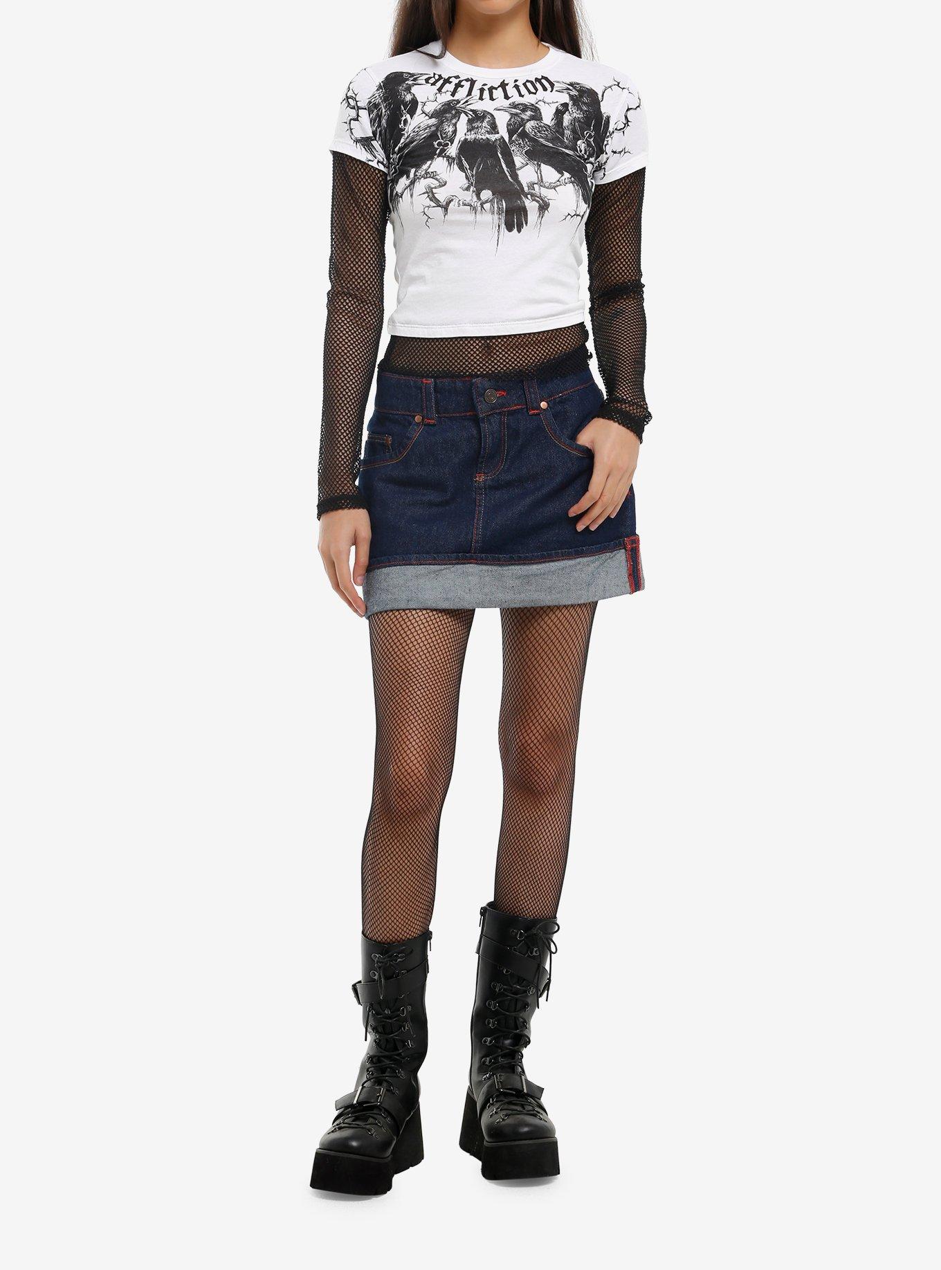 Affliction Raven Fishnet Girls Long-Sleeve T-Shirt, , hi-res