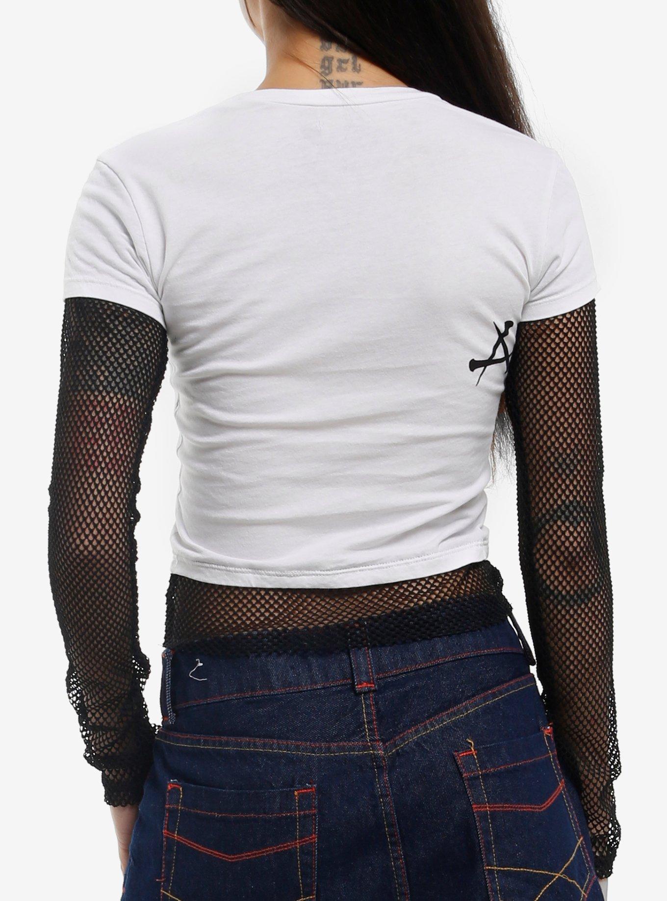 Affliction Raven Fishnet Girls Long-Sleeve T-Shirt, MULTI, alternate