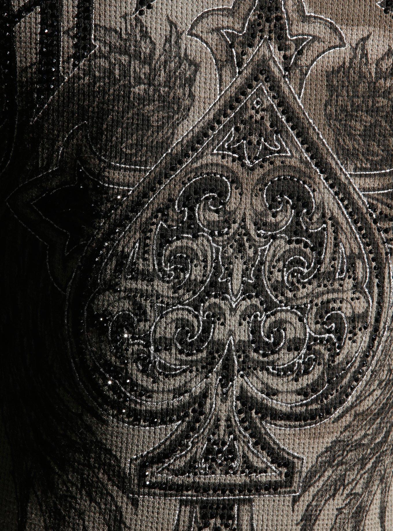 Affliction Rhinestone Cross Girls Thermal Top, MULTI, alternate