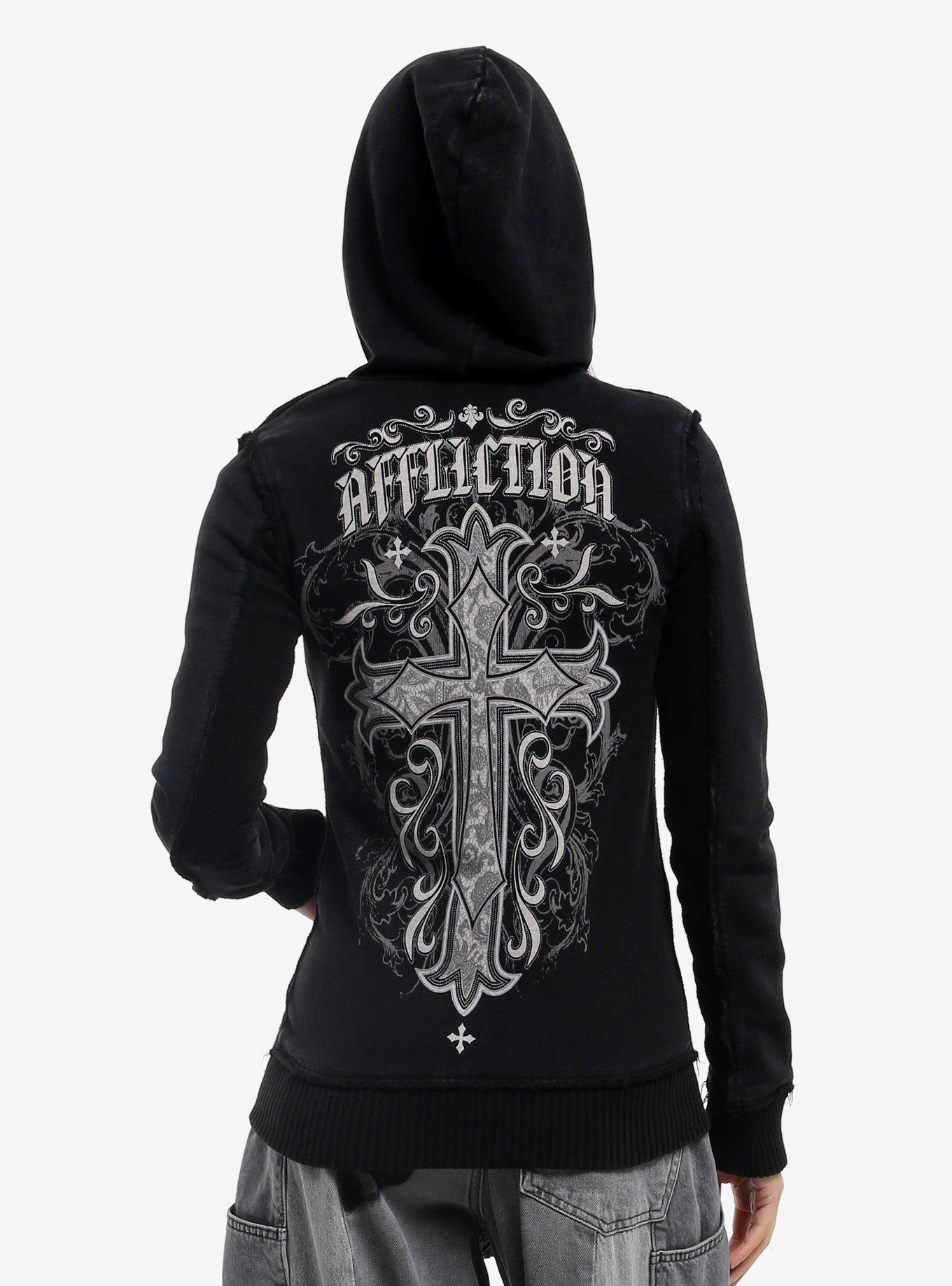 Affliction Cross Filigree Girls Hoodie, , hi-res