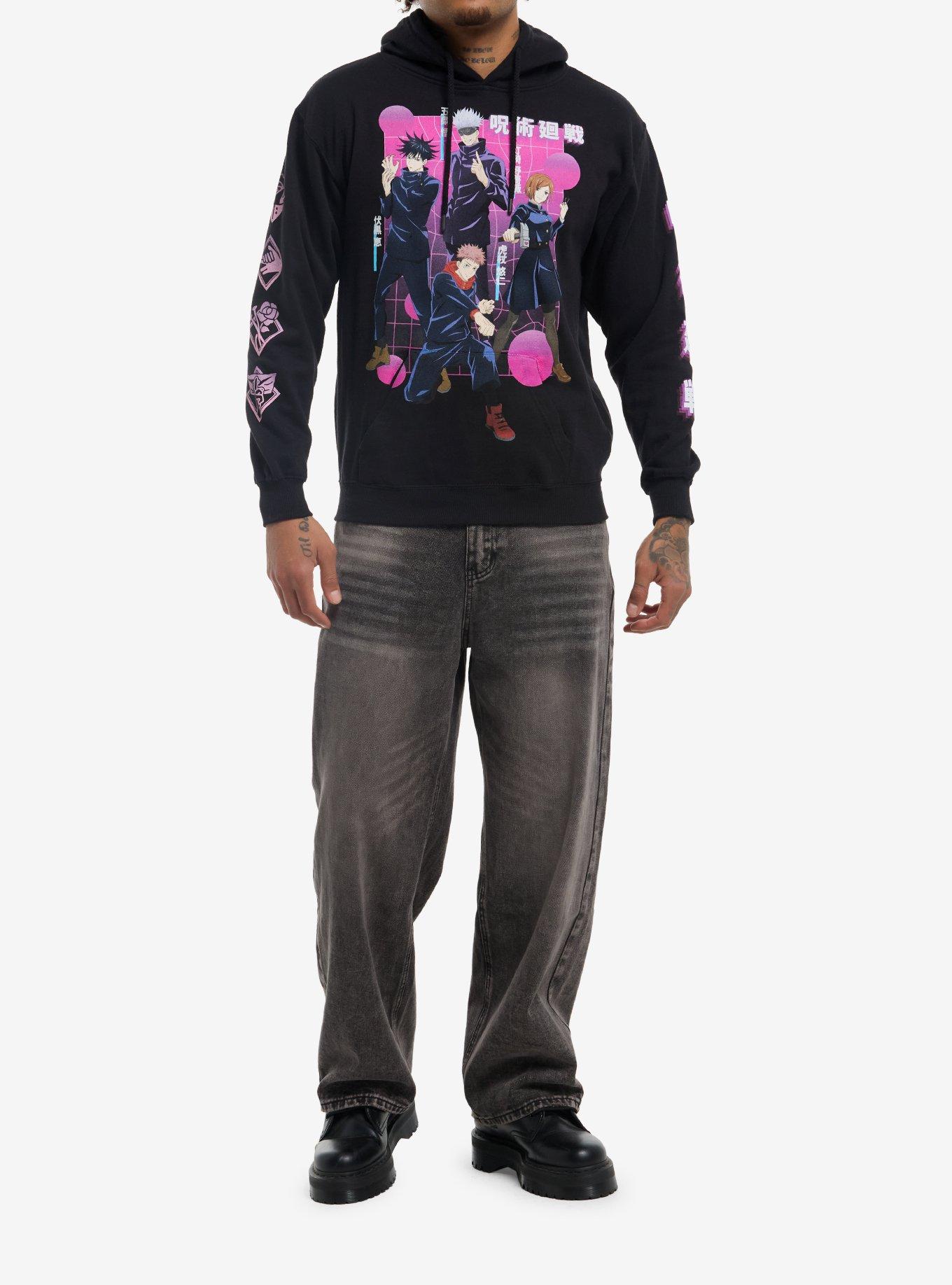 Jujutsu Kaisen Group Pink Panel Hoodie, , hi-res
