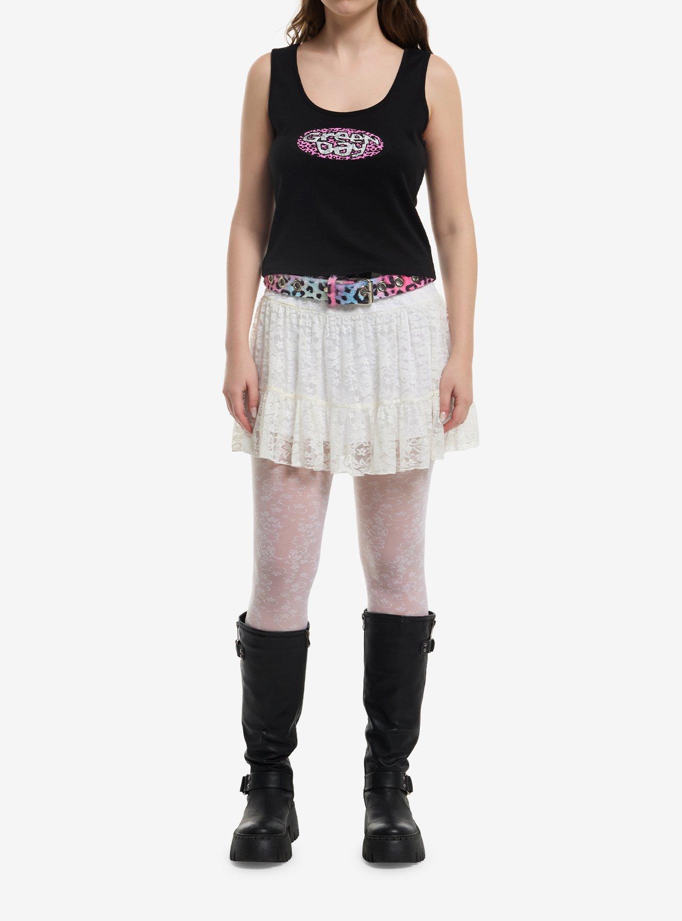 Green Day Leopard Print Logo Girls Tank Top, , hi-res