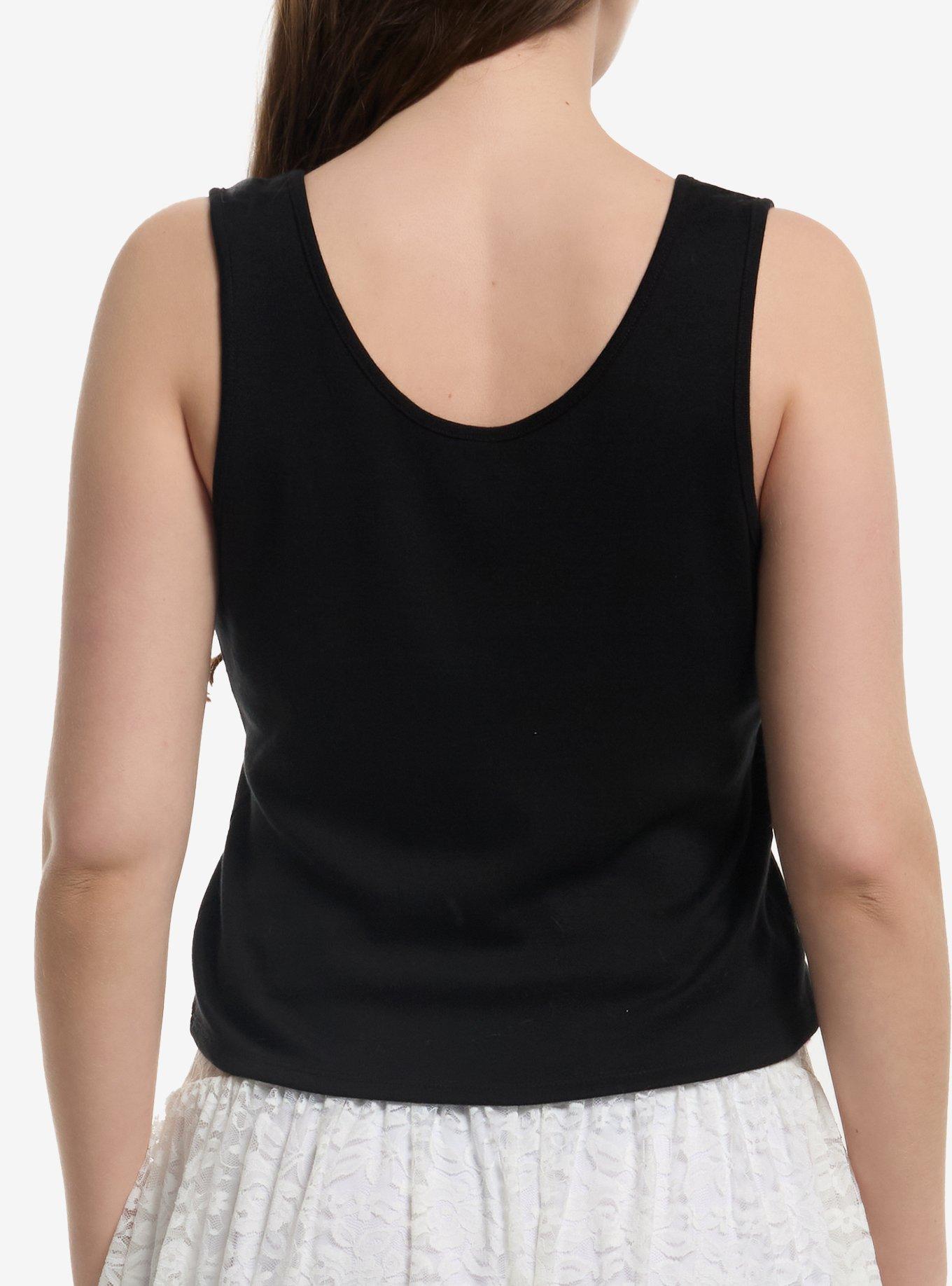 Green Day Leopard Print Logo Girls Tank Top, BLACK, alternate