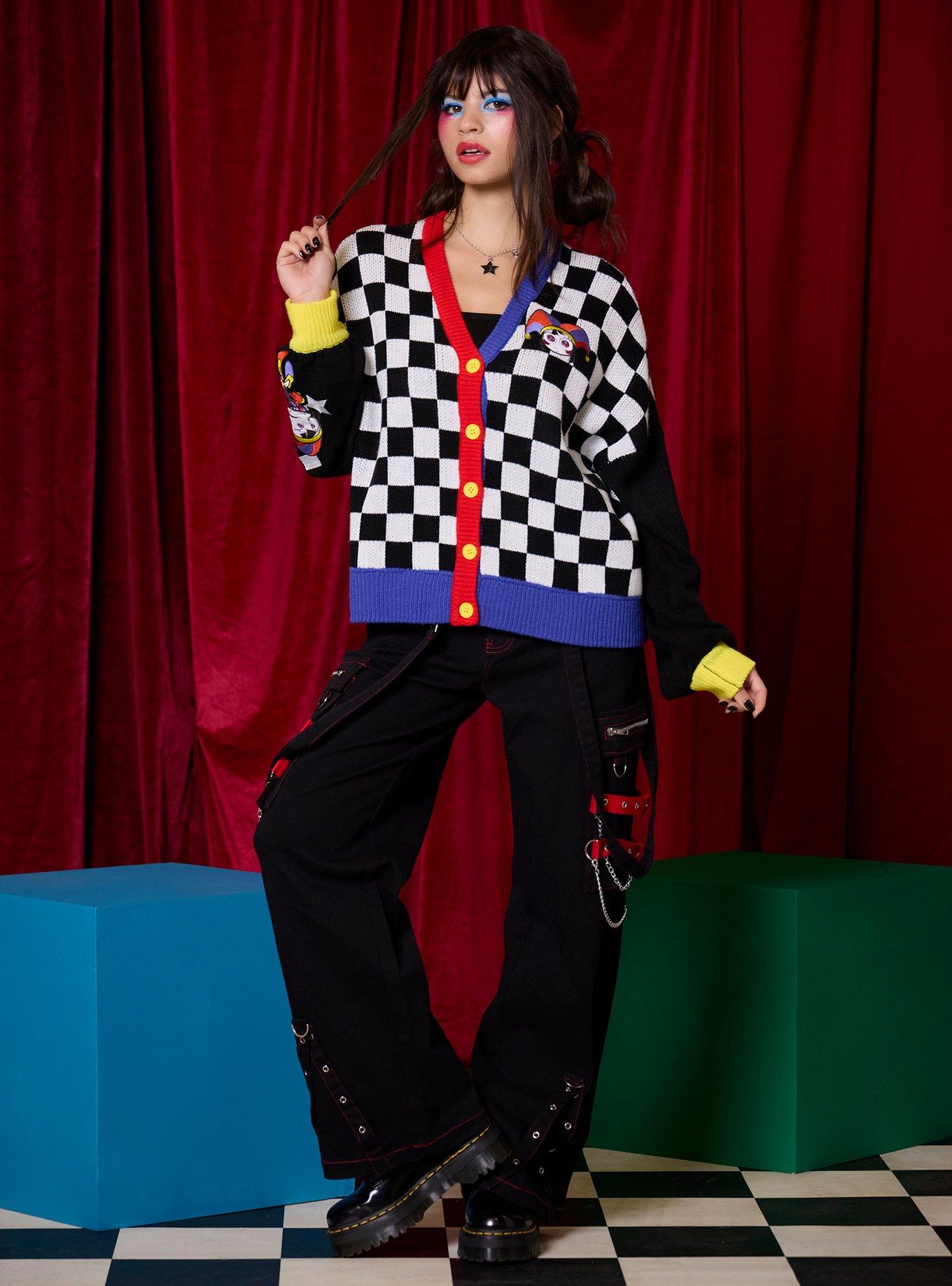 The Amazing Digital Circus Pomni Checker Girls Cardigan, , hi-res