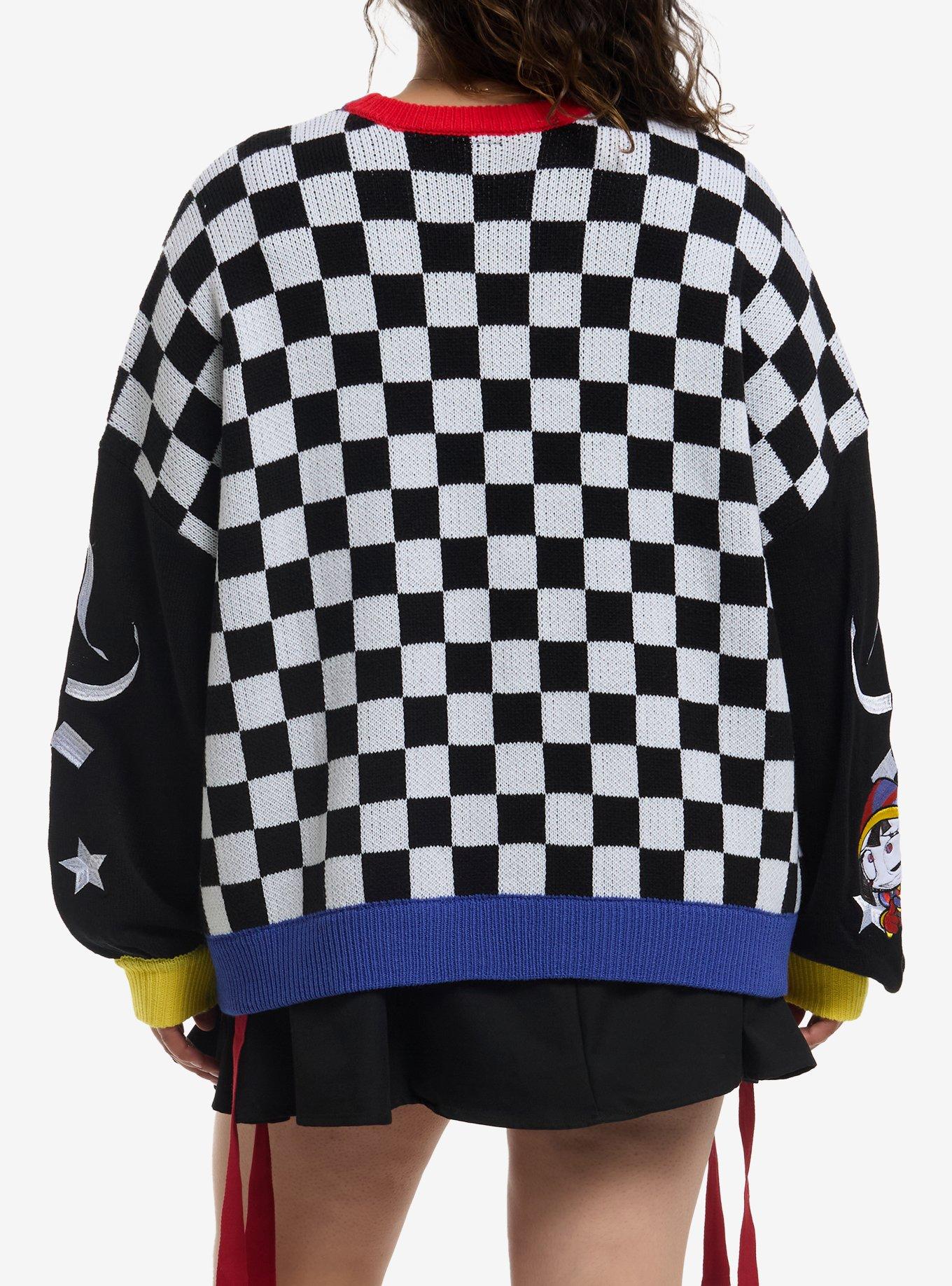 The Amazing Digital Circus Pomni Checker Girls Cardigan Plus Size, MULTI, alternate