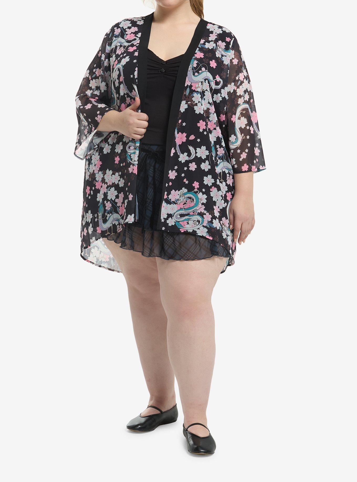 Studio Ghibli&reg; Spirited Away Haku Cherry Blossom Girls Duster Plus Size, , hi-res