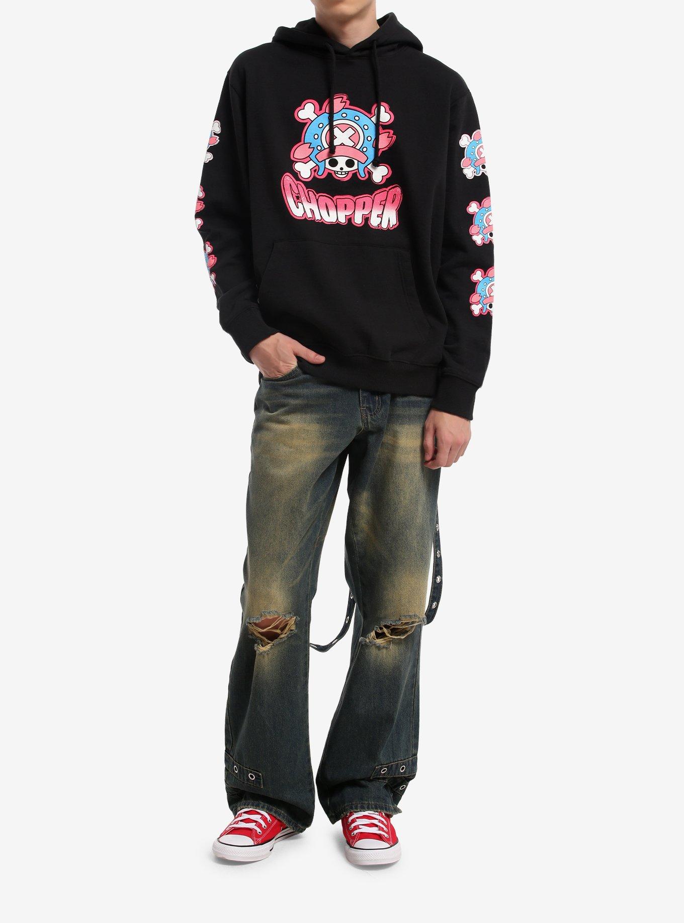 One Piece Chopper Jolly Roger Hoodie, BLACK, alternate - view 3