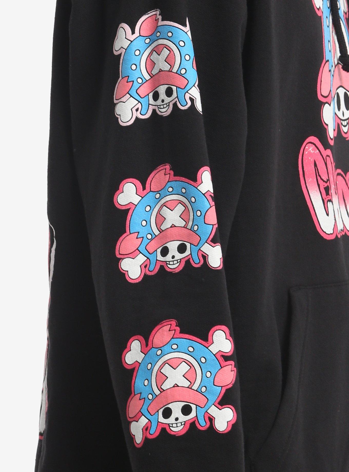 One Piece Chopper Jolly Roger Hoodie, BLACK, alternate - view 4