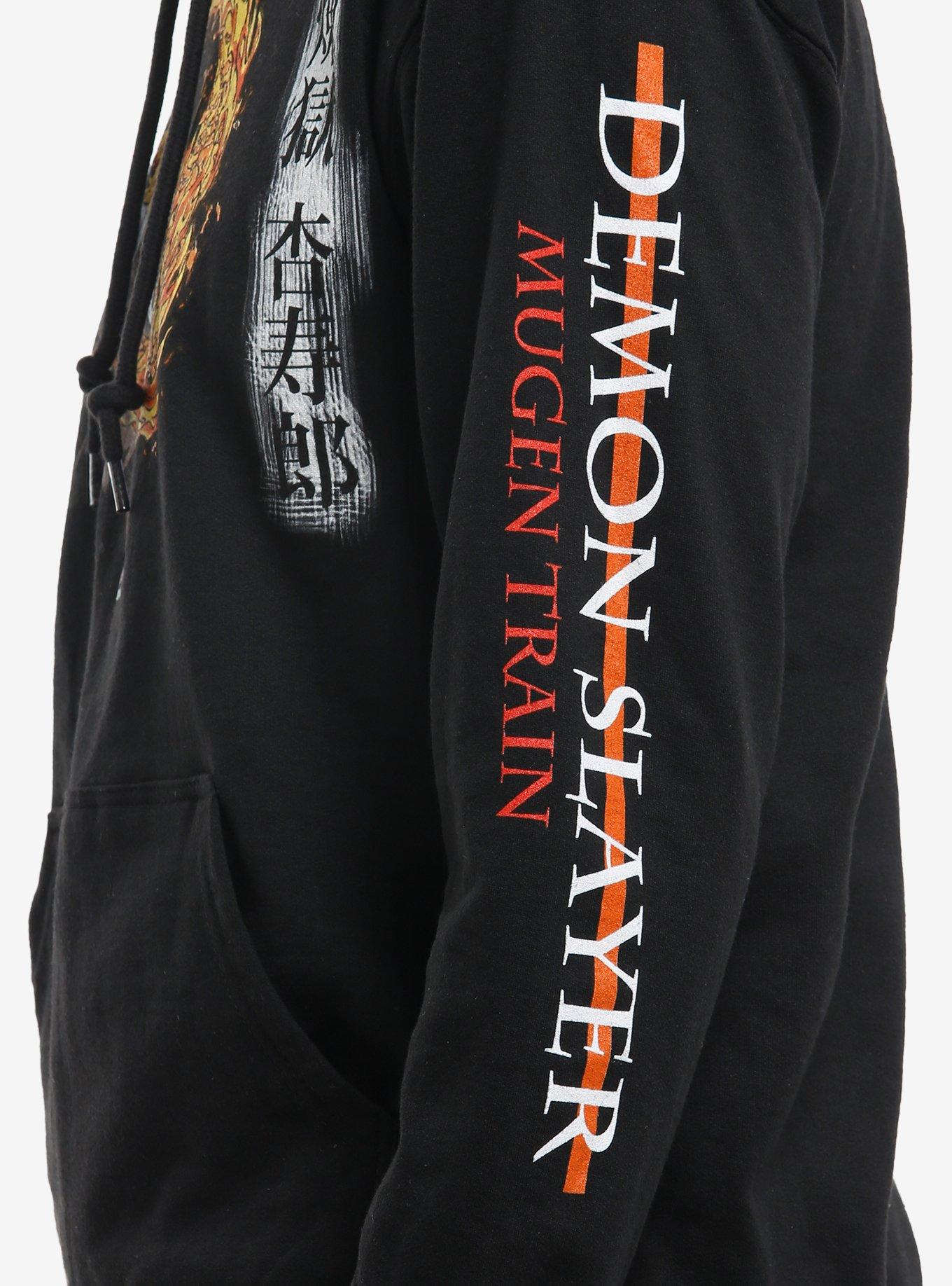 Demon Slayer: Kimetsu No Yaiba Mugen Train Rengoku Flame Hoodie, BLACK, alternate