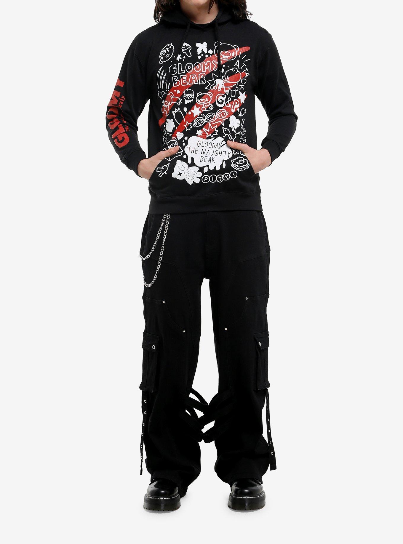 Gloomy Bear Icons Hoodie, BLACK, alternate