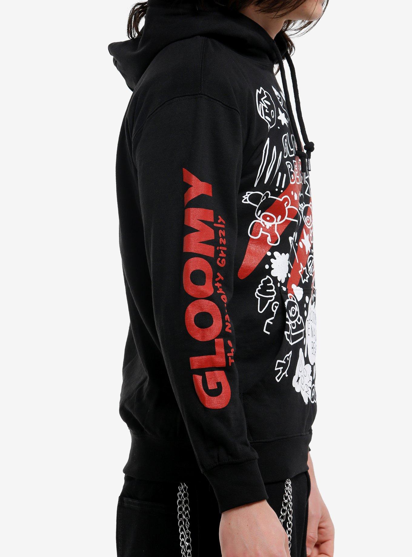 Gloomy Bear Icons Hoodie, BLACK, alternate