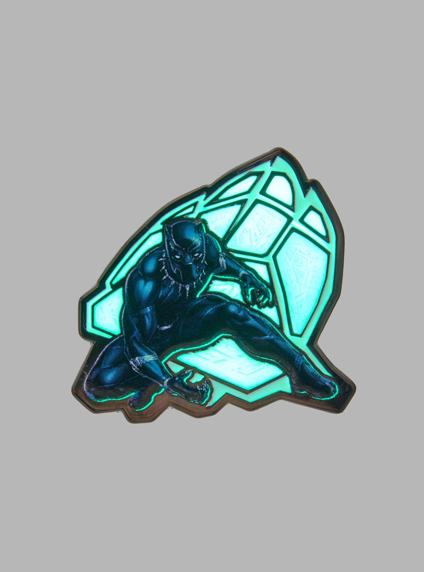 Marvel Black Panther Glow-in-the-Dark Enamel Pin - BoxLunch Exclusive, , hi-res