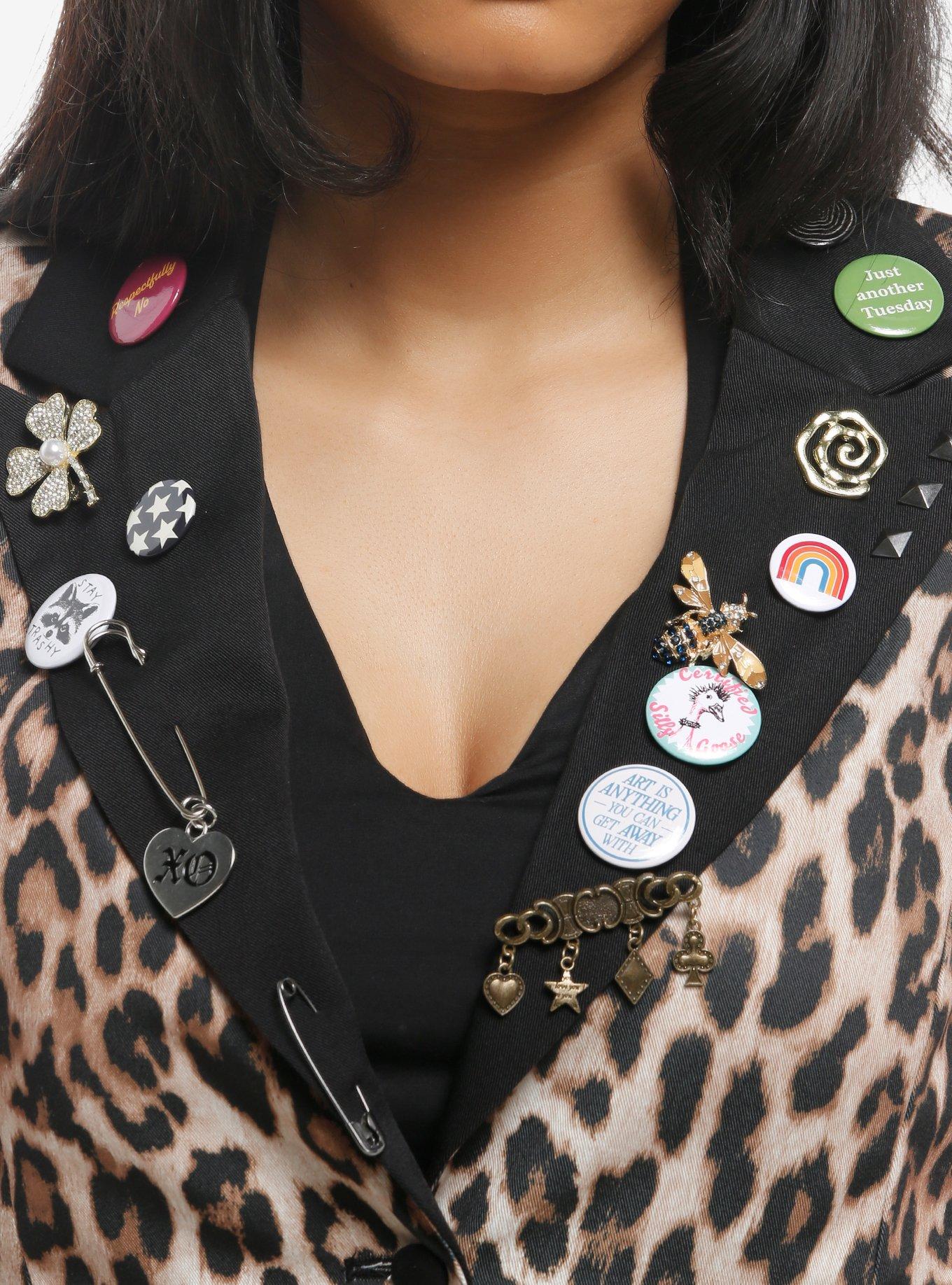 Social Collision Leopard Buttons Girls Long Blazer, MULTI, alternate