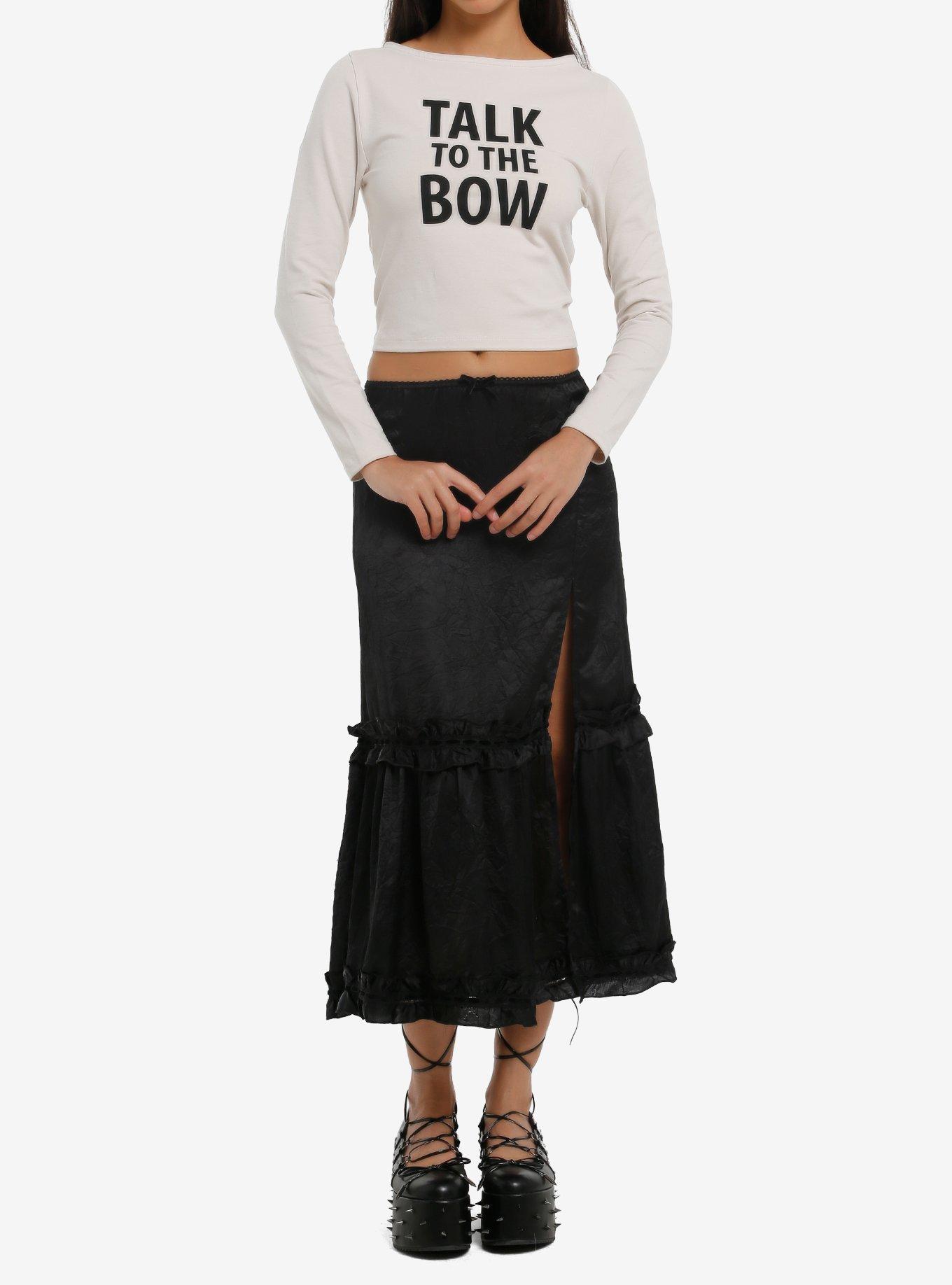 Social Collision Talk To The Bow Long-Sleeve Top, MULTI, alternate