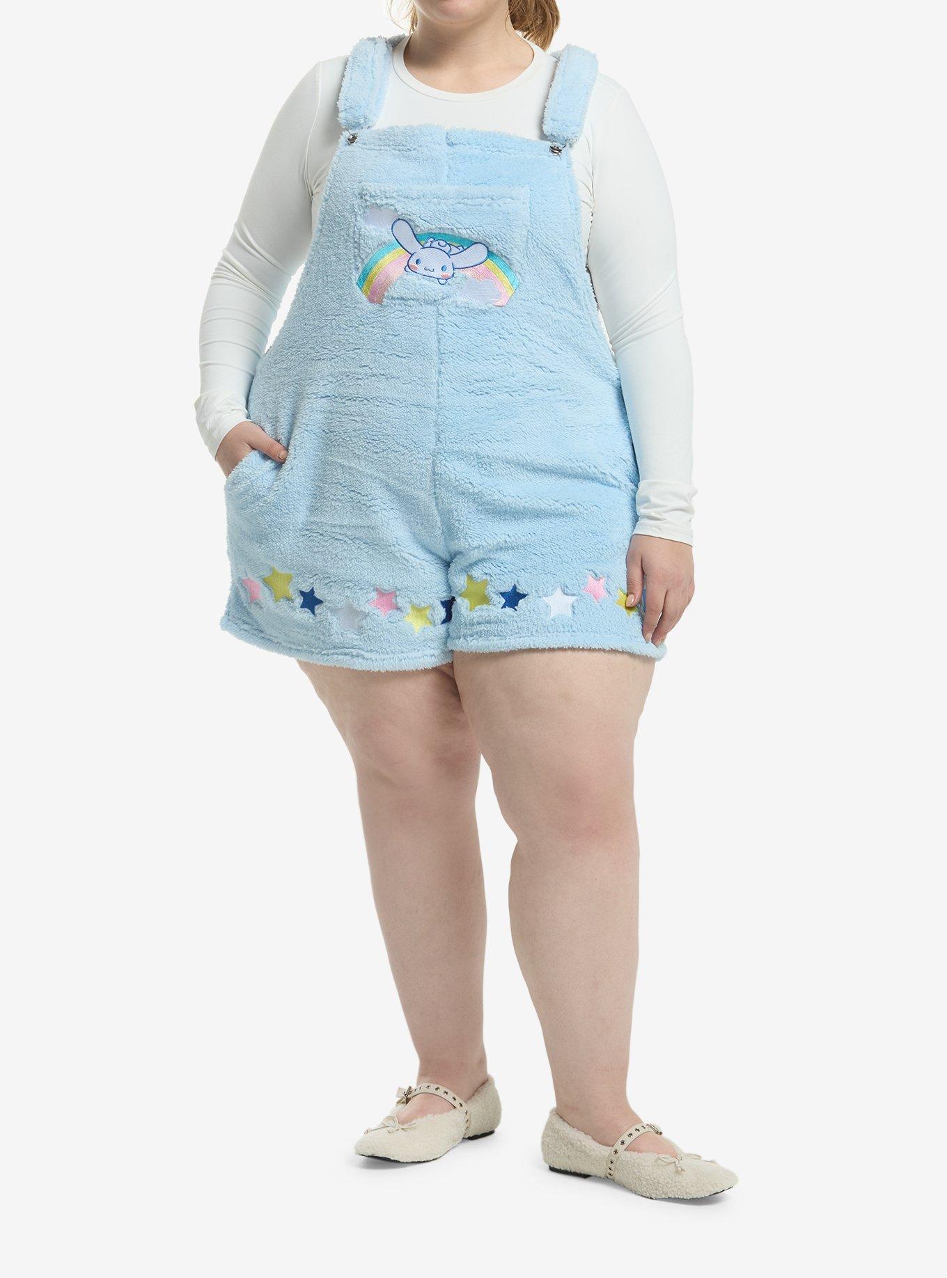 Cinnamoroll Stars Sherpa Shortalls Plus Size, , hi-res