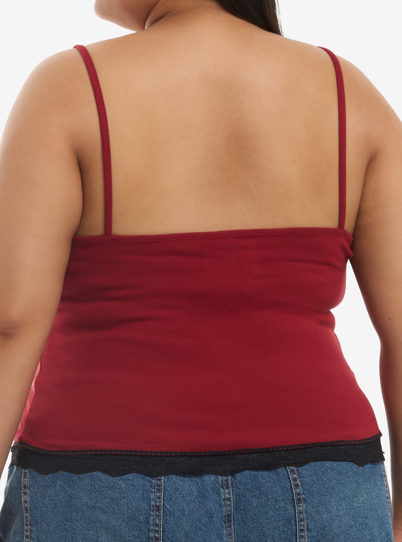 Ghost Face Red Cami Plus Size, MAROON, alternate