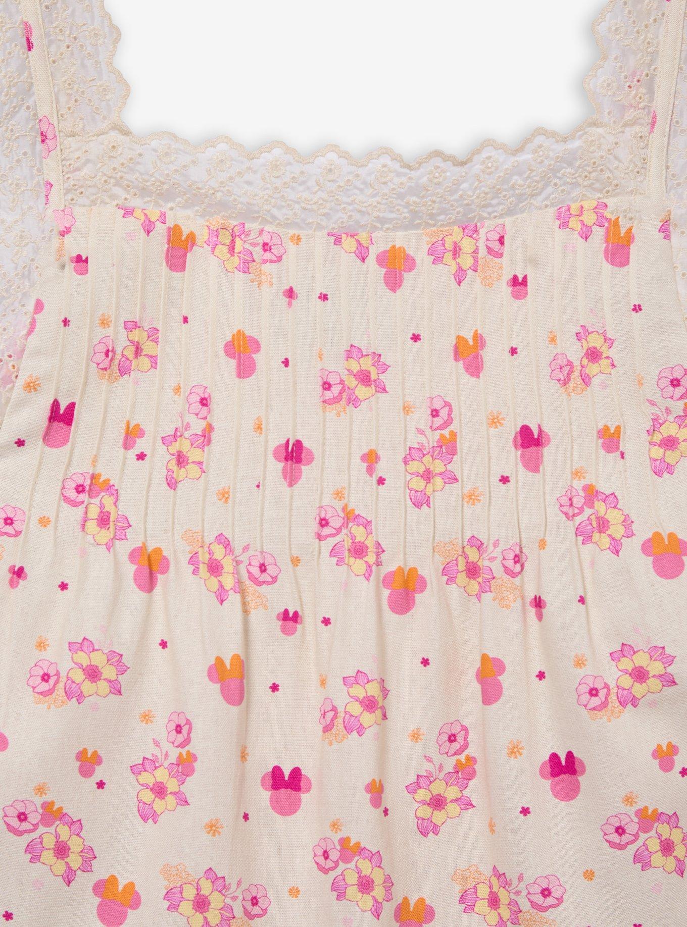 Disney Minnie Mouse Floral Allover Print Linen Tank Top Plus Size, PINK, alternate - view 4