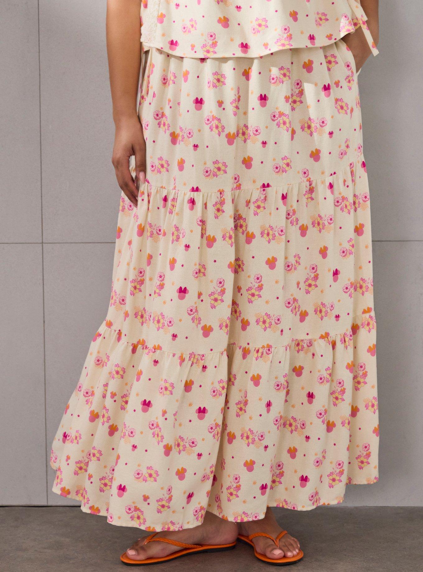Disney Minnie Mouse Floral Tiered Skirt Plus Size, , hi-res