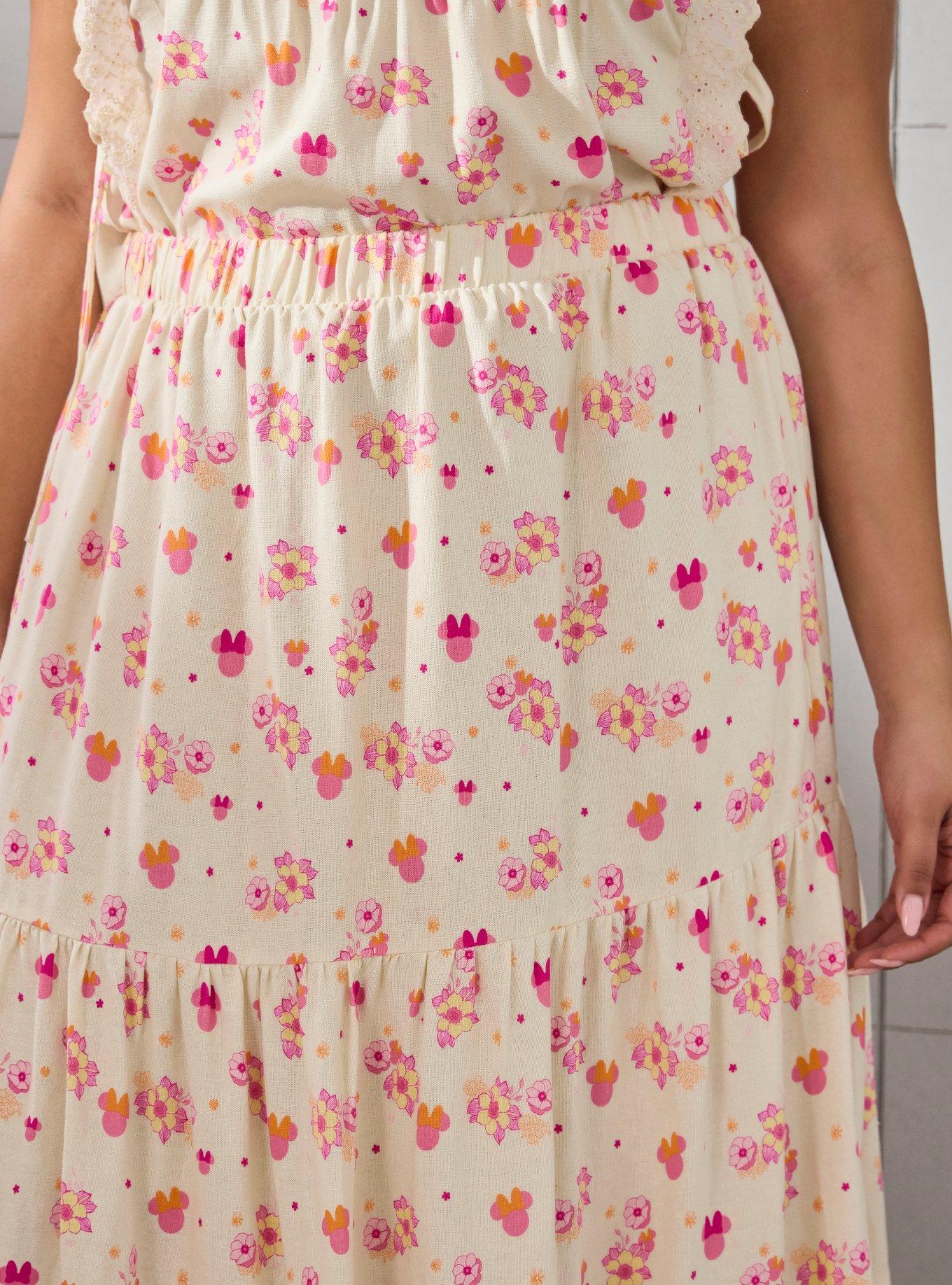 Disney Minnie Mouse Floral Tiered Skirt Plus Size, PINK, alternate - view 6