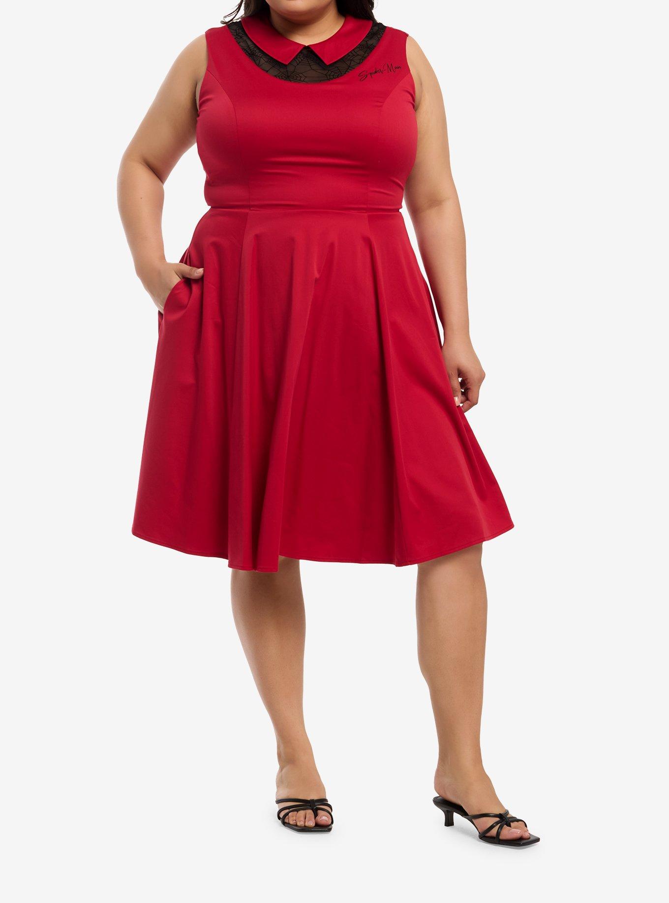 Marvel Spider-Man Web Collar Retro Plus Size Dress Her Universe Exclusive, , hi-res
