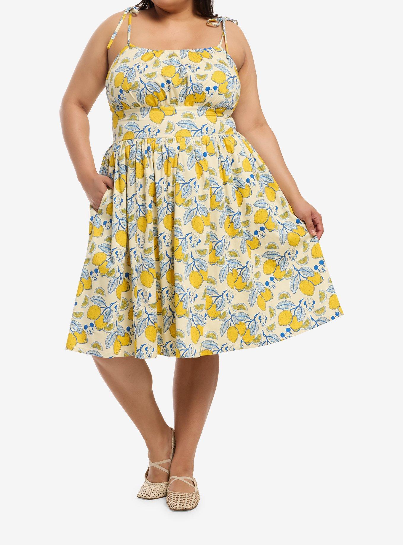 Disney Mickey & Minnie Lemon Allover Print Retro Plus Size Tank Dress Her Universe Exclusive, , hi-res