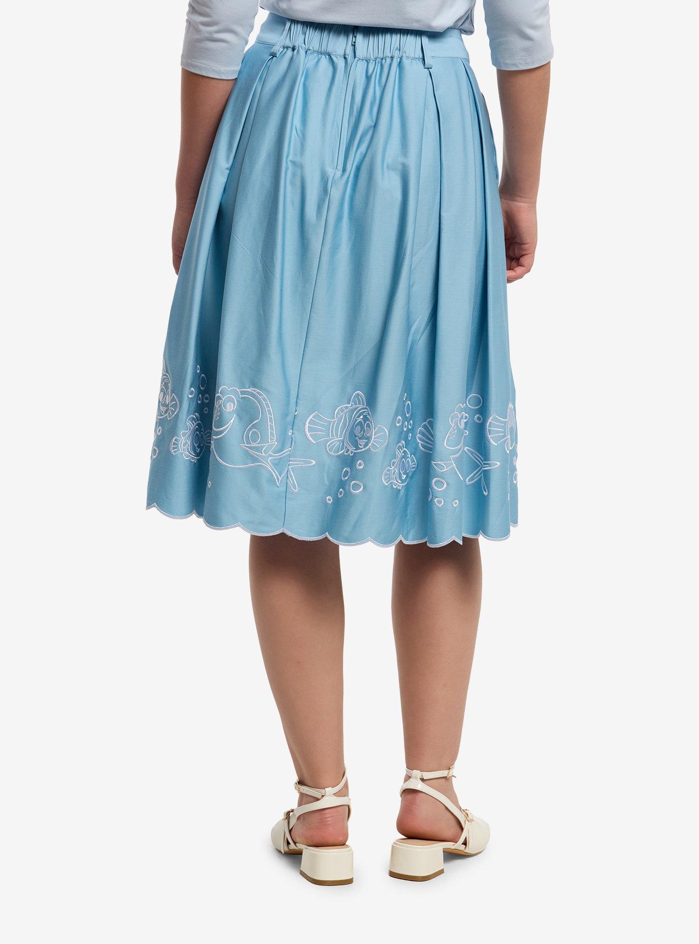 Disney Pixar Finding Nemo Embroidered Characters Retro Midi Skirt Her Universe Exclusive, , hi-res