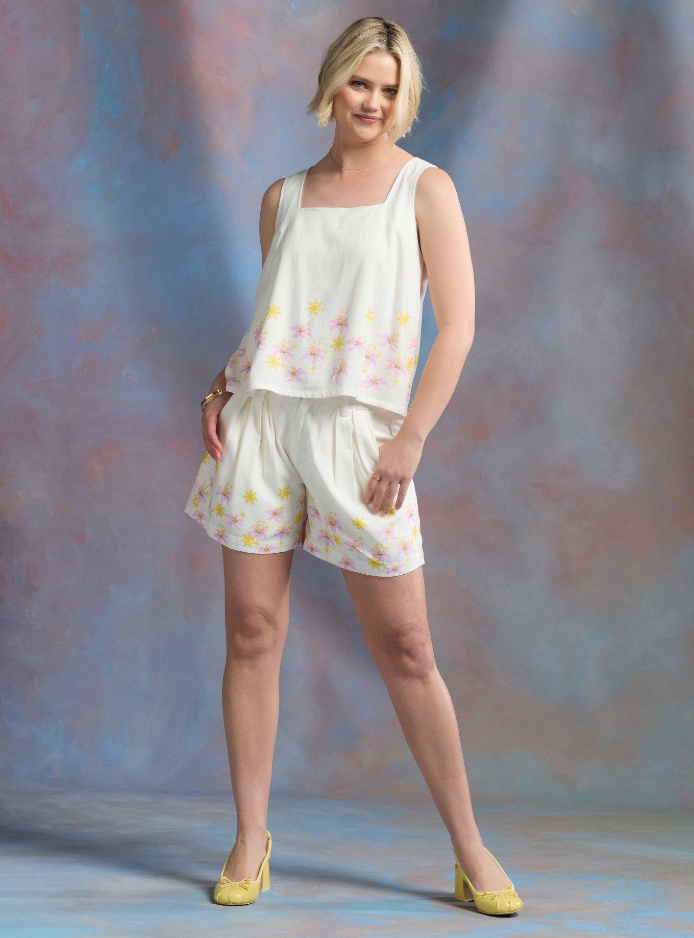Her Universe Disney Tangled Floral Sun Crop Tank Top Her Universe Exclusive, , hi-res