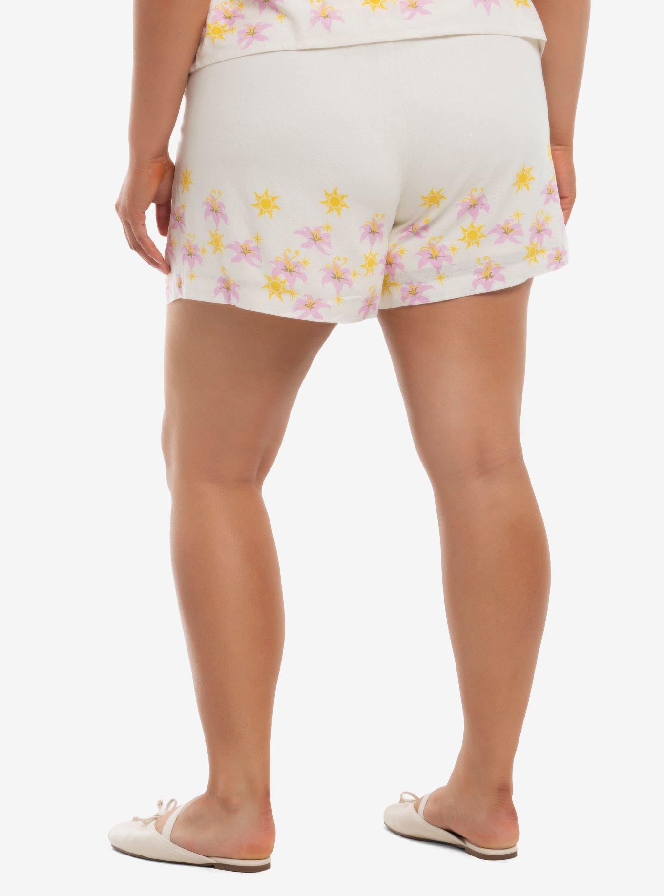 Her Universe Disney Tangled Floral Sun Linen Shorts Plus Size Her Universe Exclusive, , hi-res