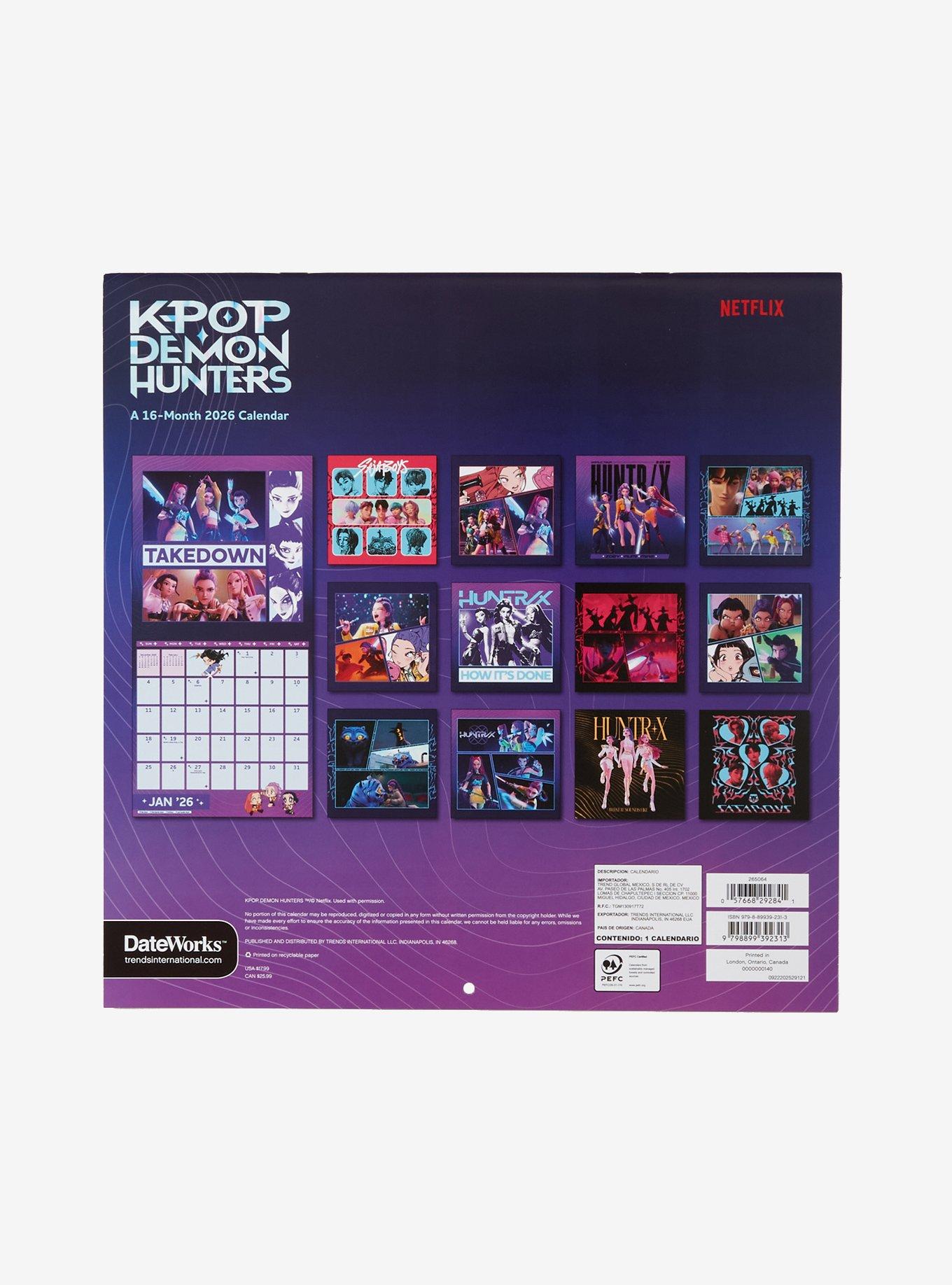 KPop Demon Hunters 2026 16-Month Wall Calendar