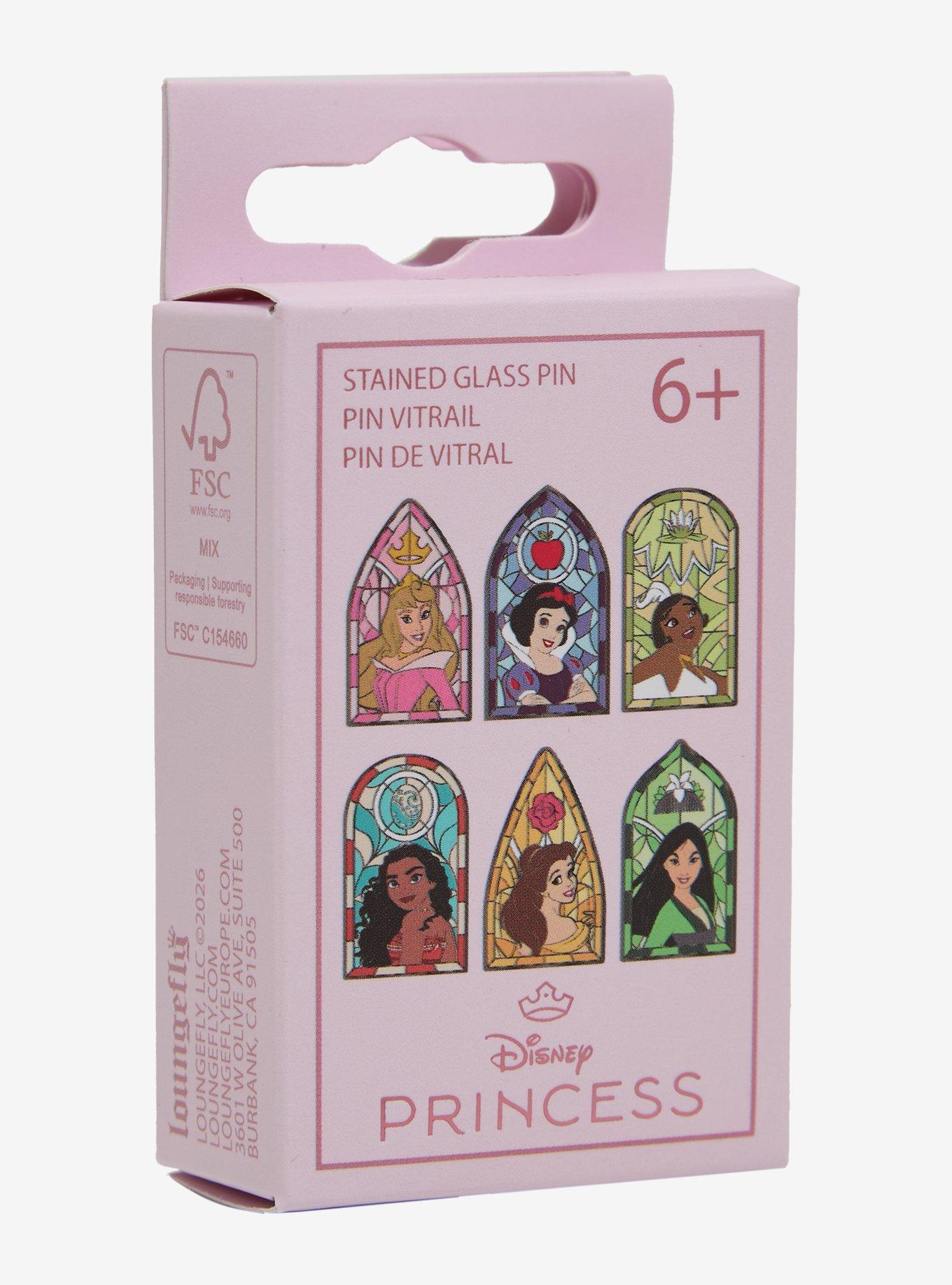 Loungefly Disney Princess Stained Glass Window Blind Box Enamel Pin Hot Topic Exclusive, , hi-res