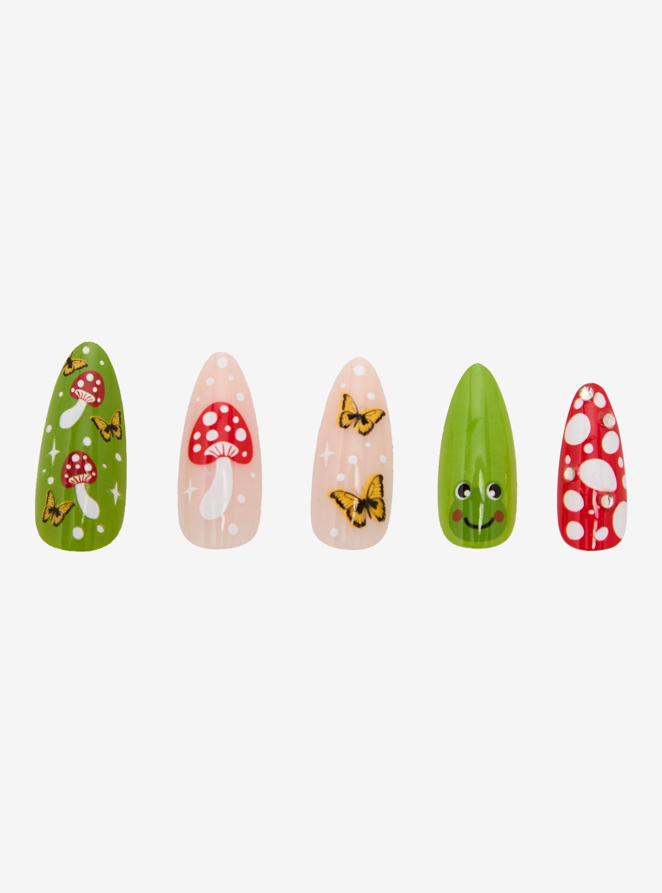 Blackheart Mushroom Frog Press-On Nail Set, , hi-res