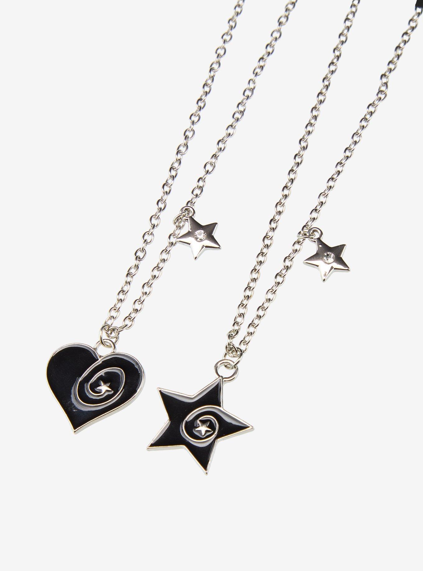 Social Collision Heart & Star Swirl Best Friend Necklace Set, , alternate