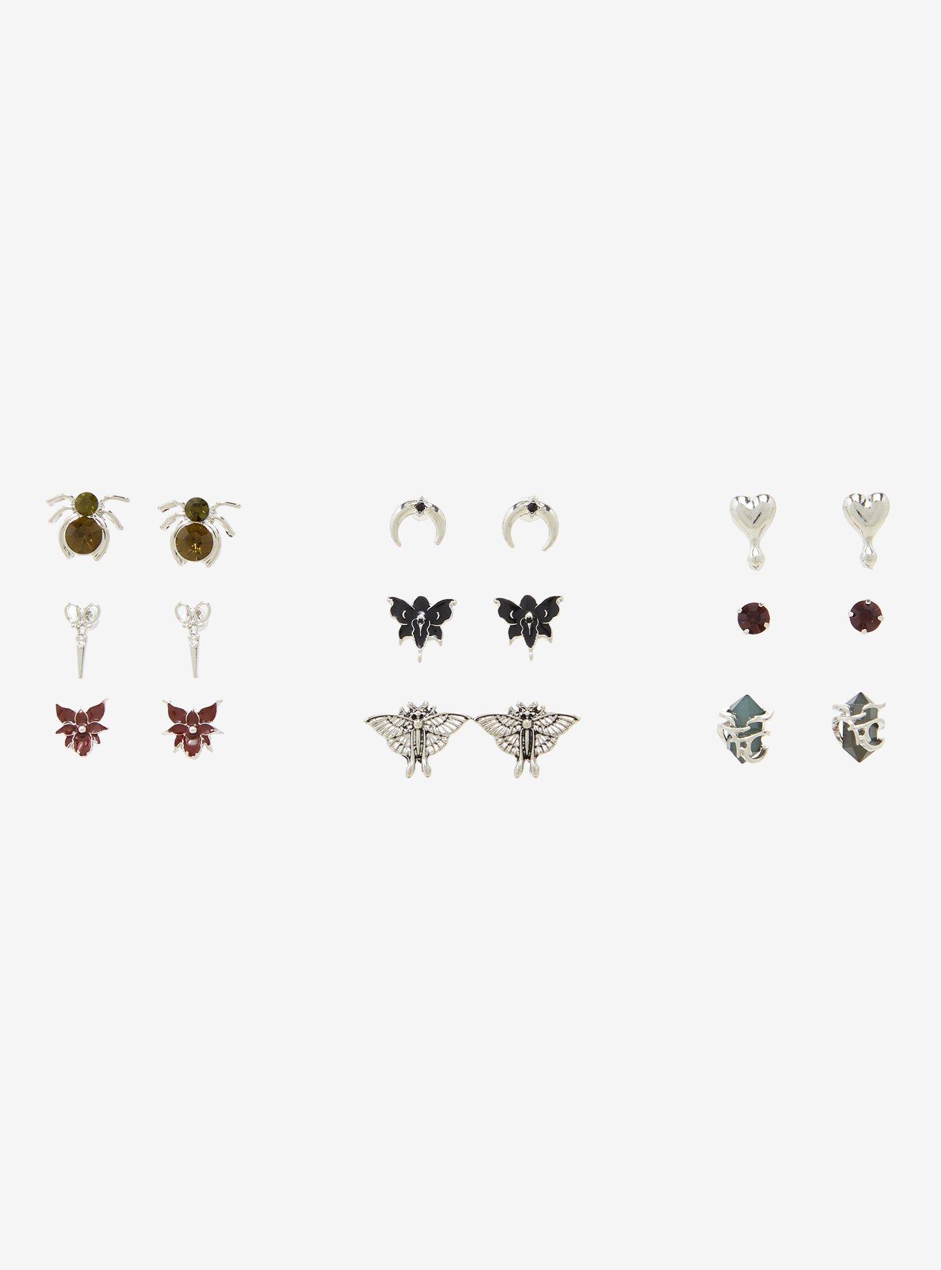 Thorn & Fable Dark Moth Garden Stud Earring Set, , hi-res