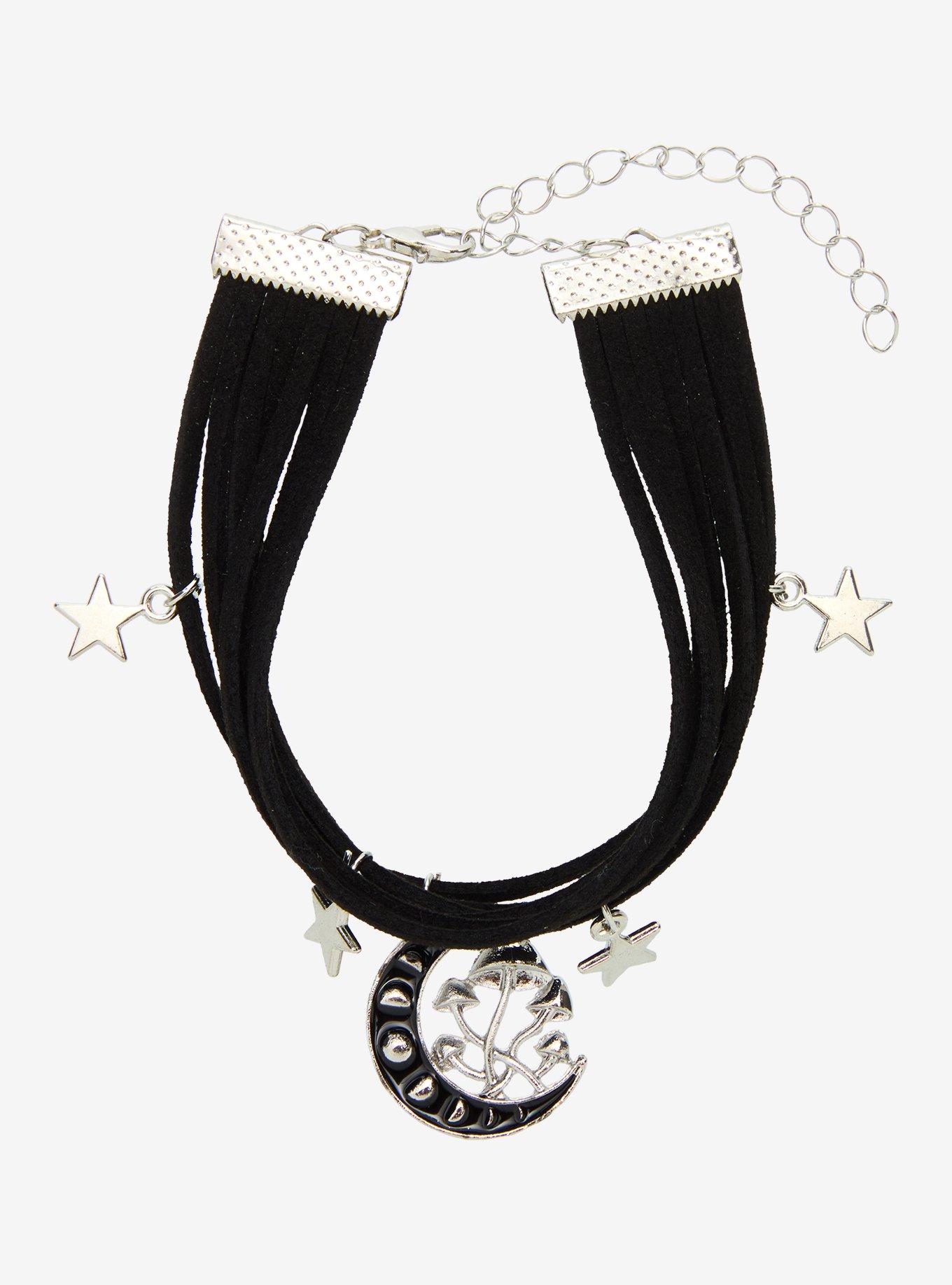 Thorn & Fable Mushroom Moon Charm Cord Bracelet, , hi-res