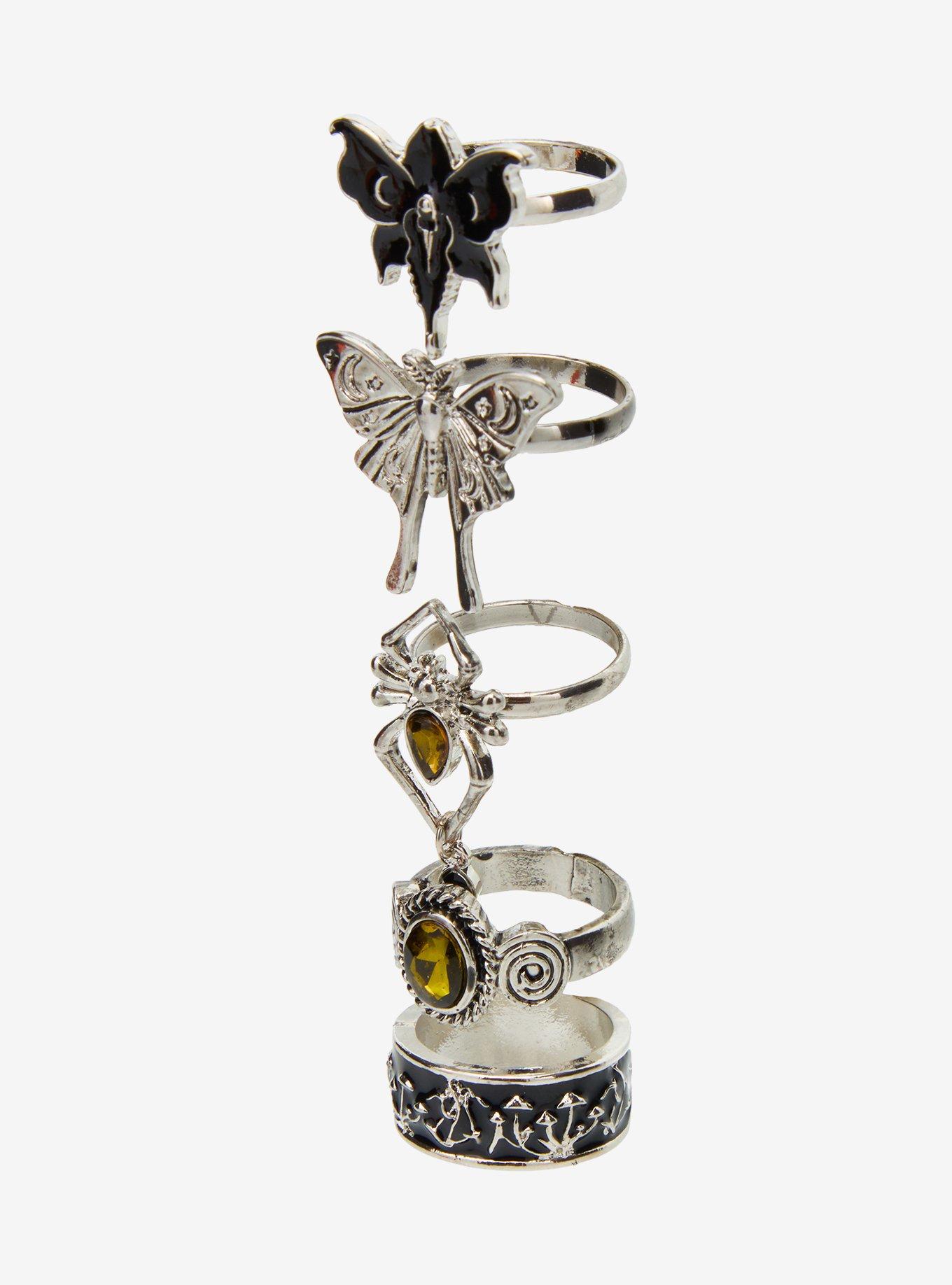 Thorn & Fable Mushroom Moth Flower Ring Set, , alternate