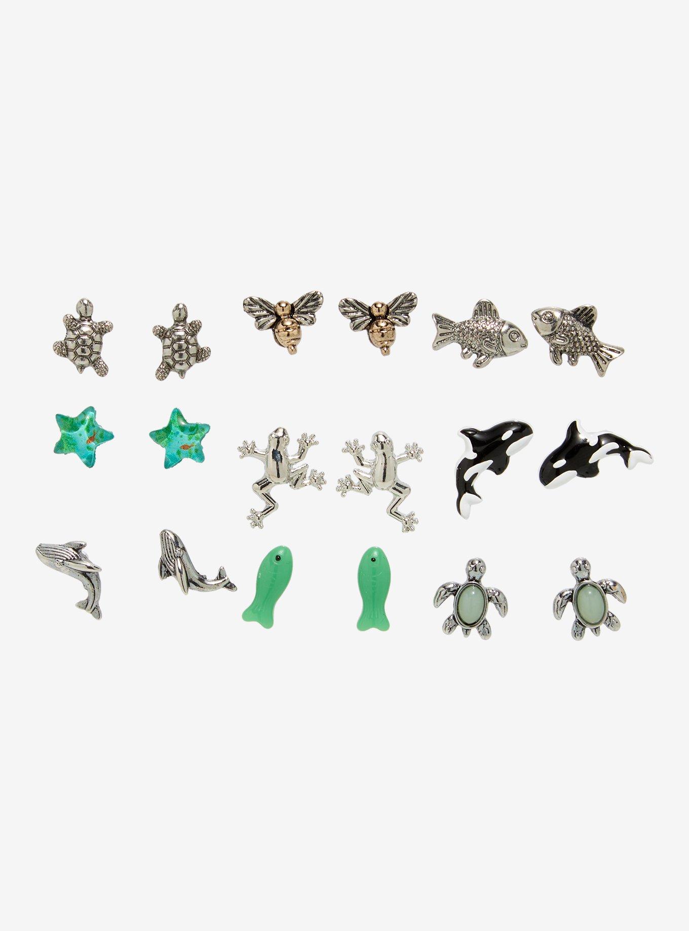 Thorn & Fable Land & Sea Stud Earrings, , hi-res