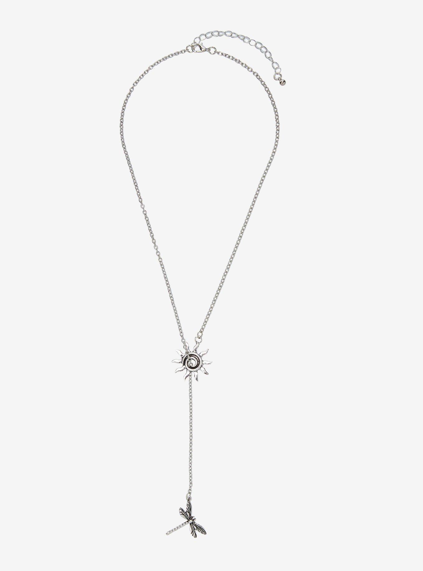 Thorn & Fable Sun & Dragonfly Lariat Necklace, , hi-res