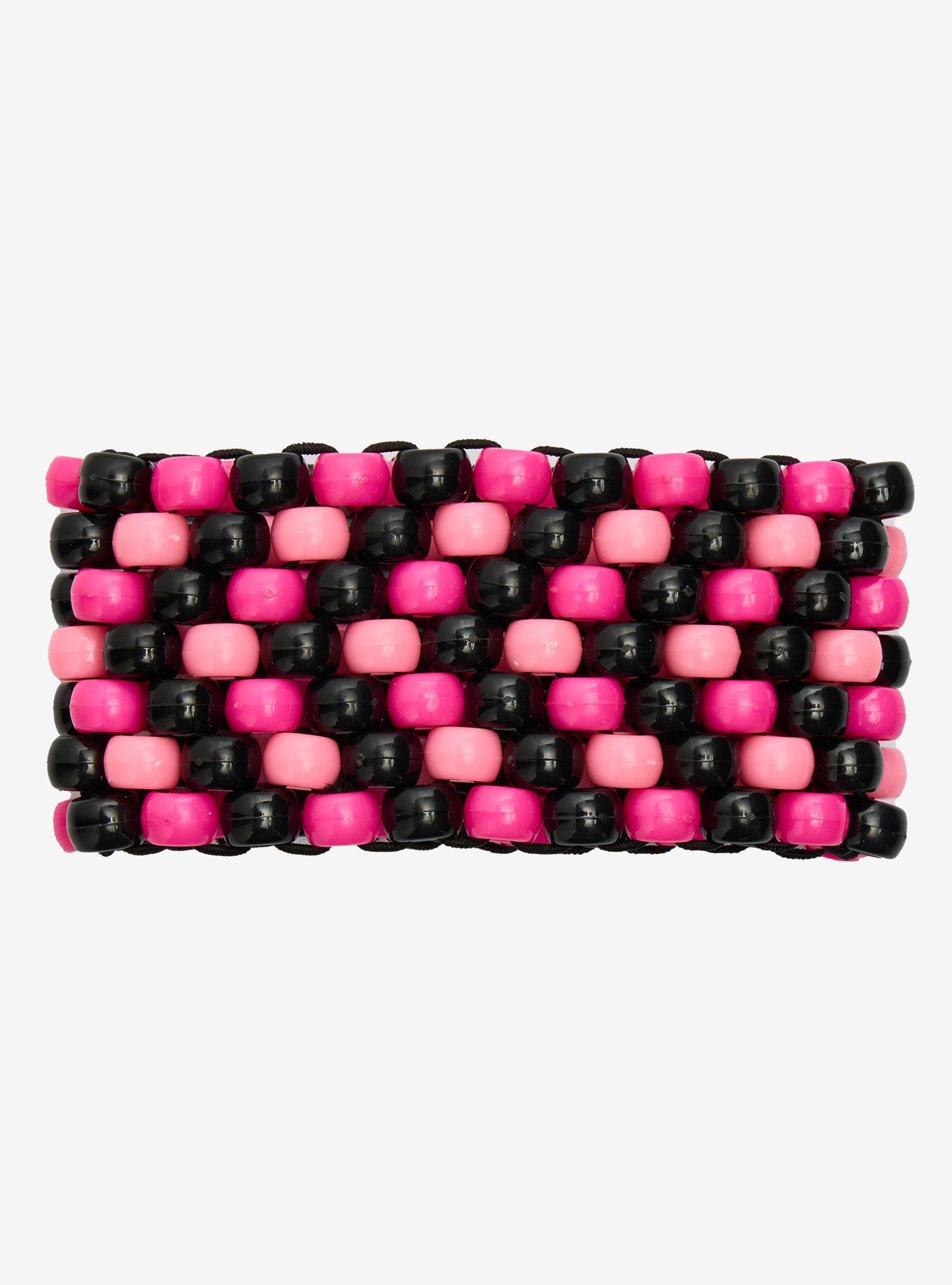 Pink & Black Thick Bead Bracelet, , hi-res