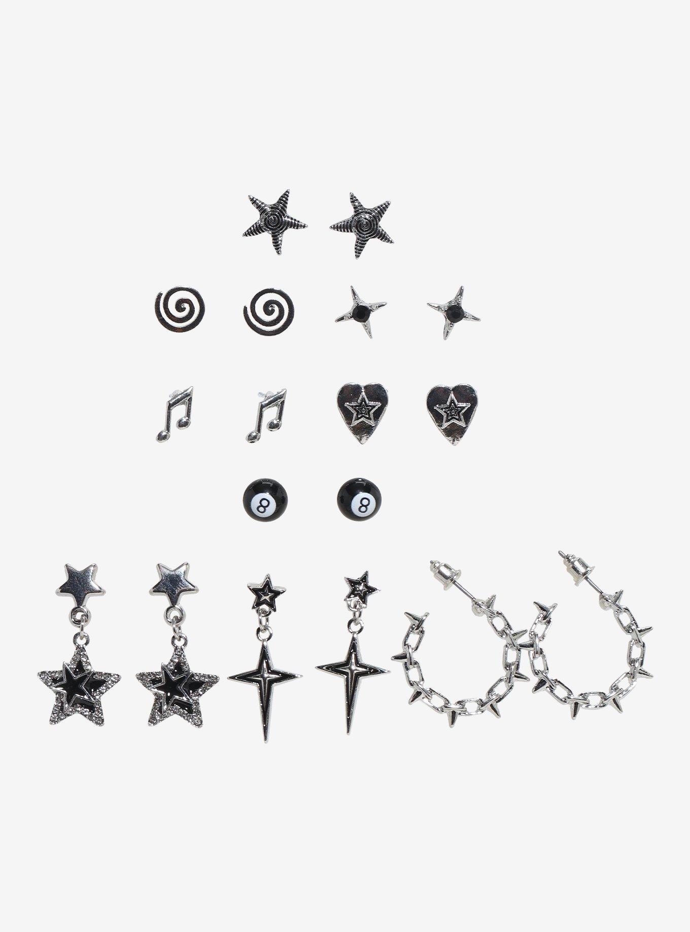 Social Collision Grunge 8-Ball Earring Set, , hi-res