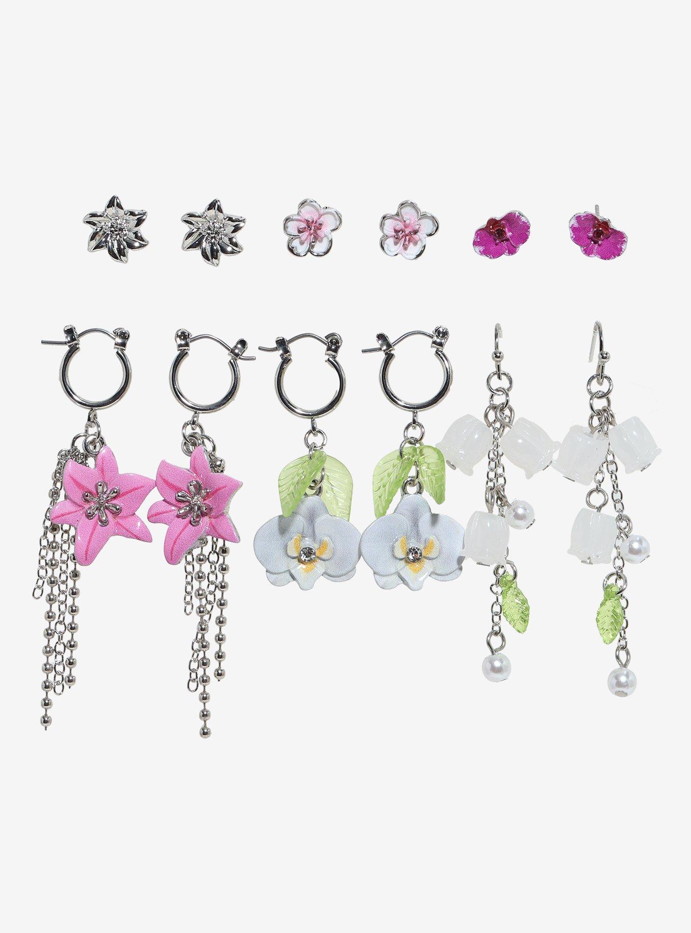 Sweet Society Orchid & Lily Earring Set, , hi-res