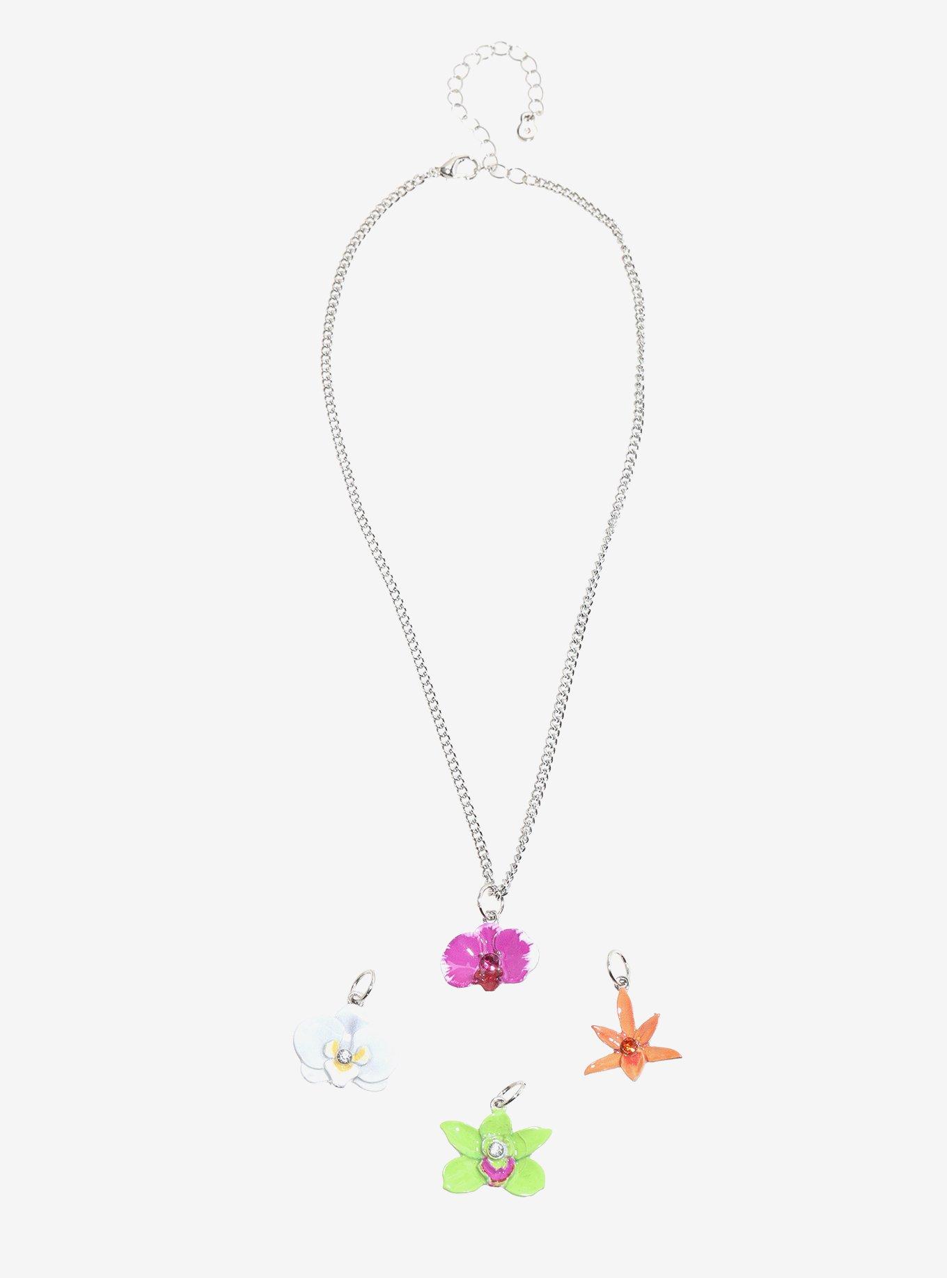 Sweet Society Orchid Interchangeable Charm Necklace, , hi-res