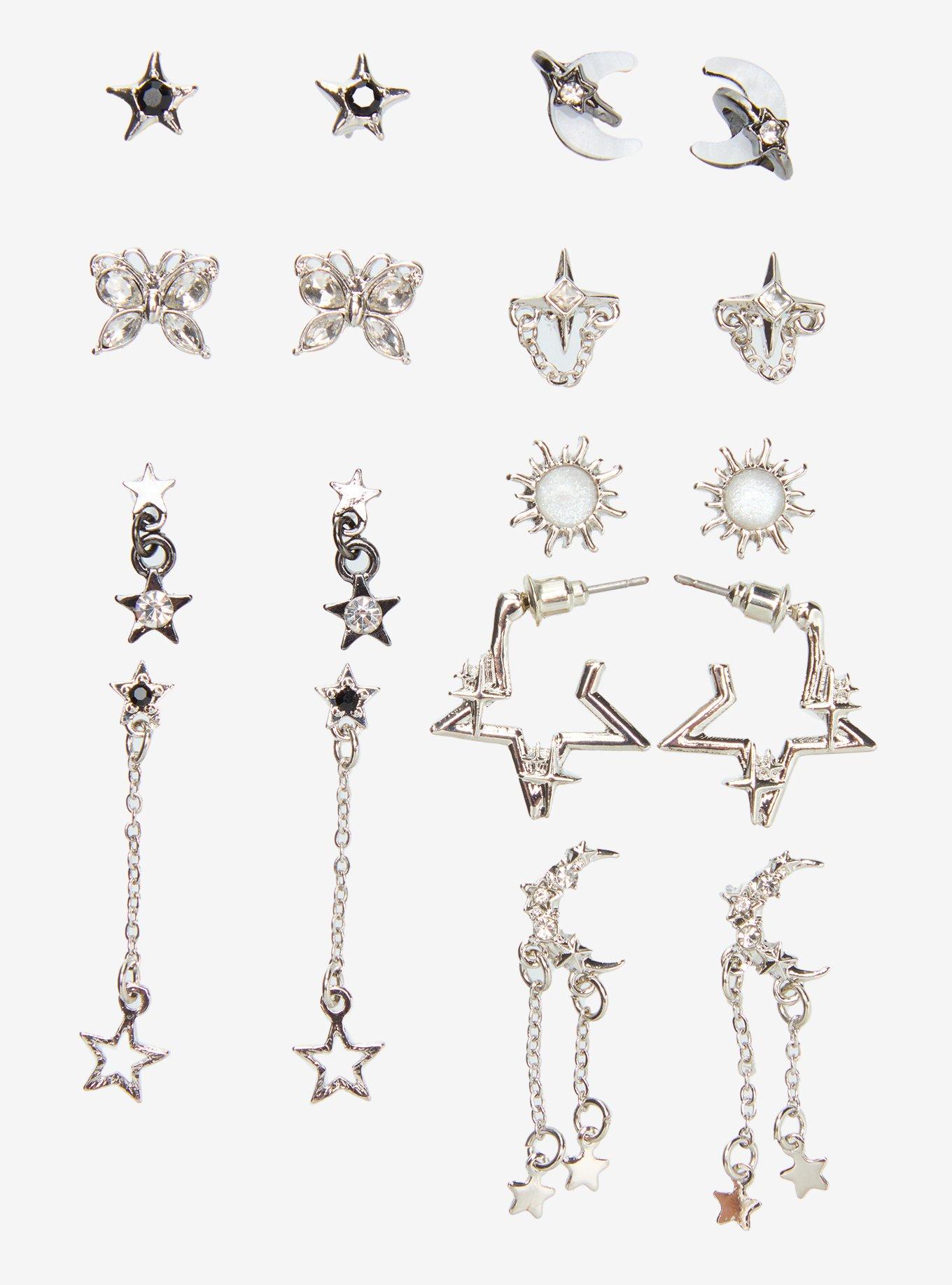 Cosmic Aura Butterfly Celestial Mini Drop Earring Set, , hi-res