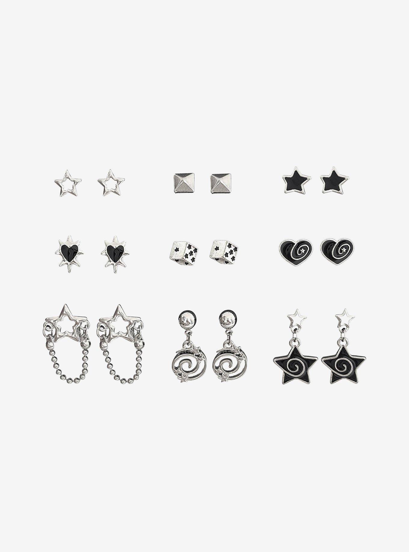 Spiral Star Heart Stud Earring Set, , hi-res