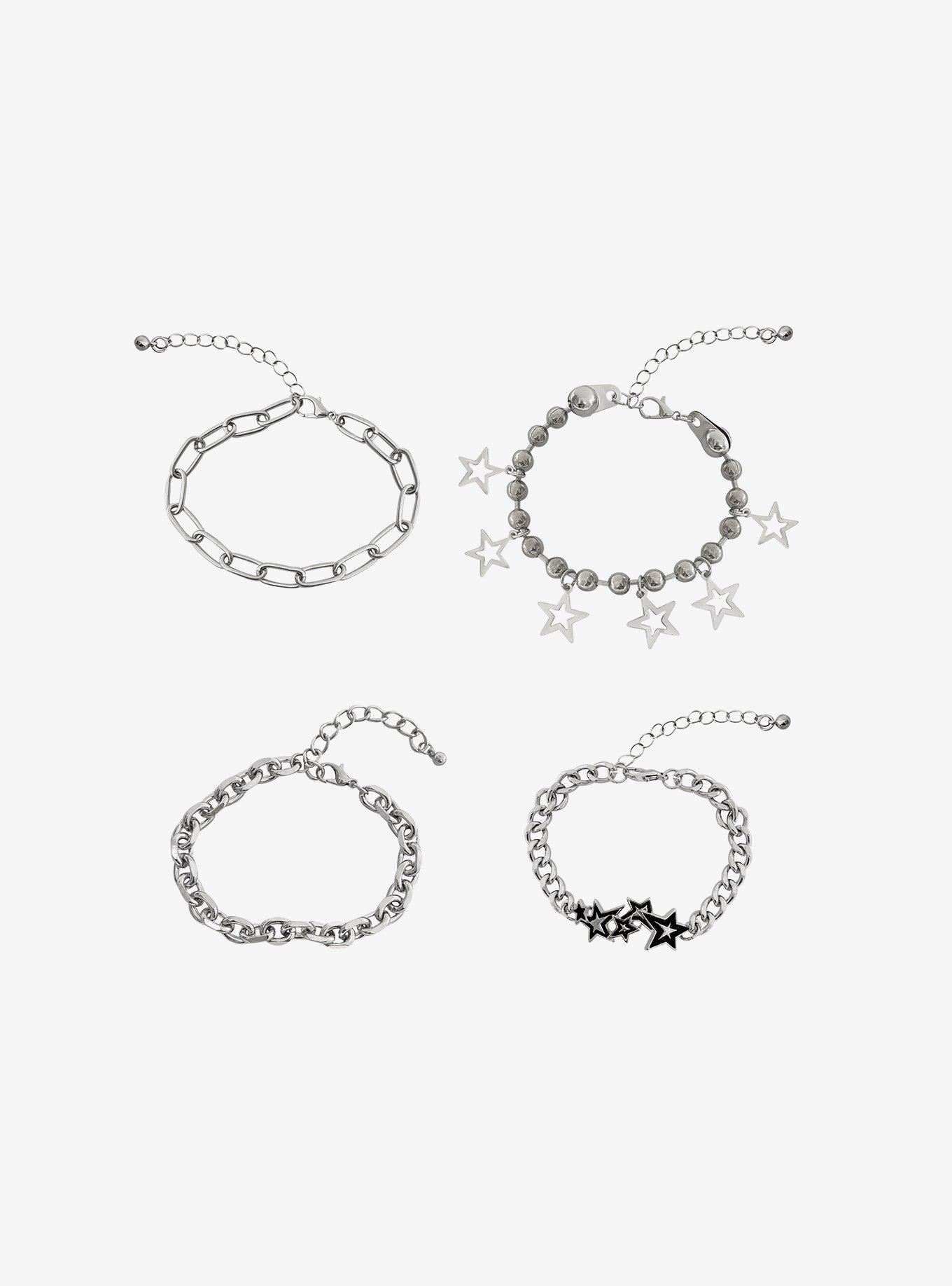 Silver Star Chain Bracelet Set, , hi-res
