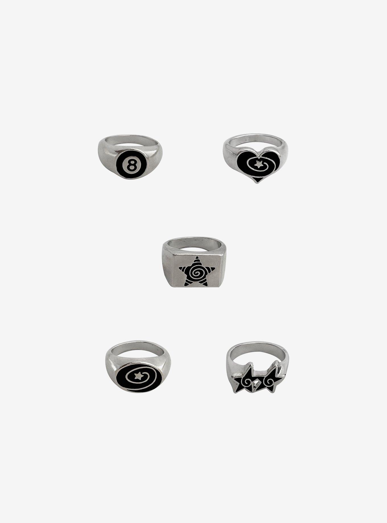 8-Ball Spiral Icons Ring Set, , hi-res