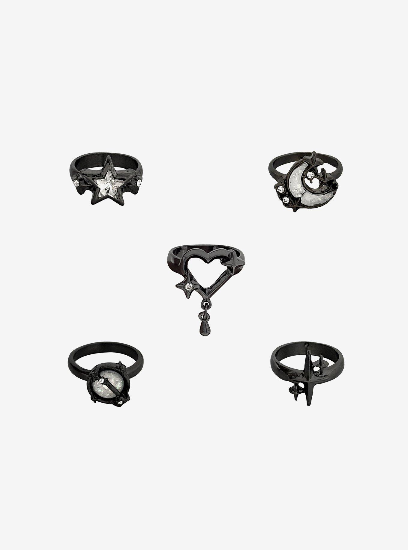 Cosmic Aura Dark Celestial Ring Set, , hi-res