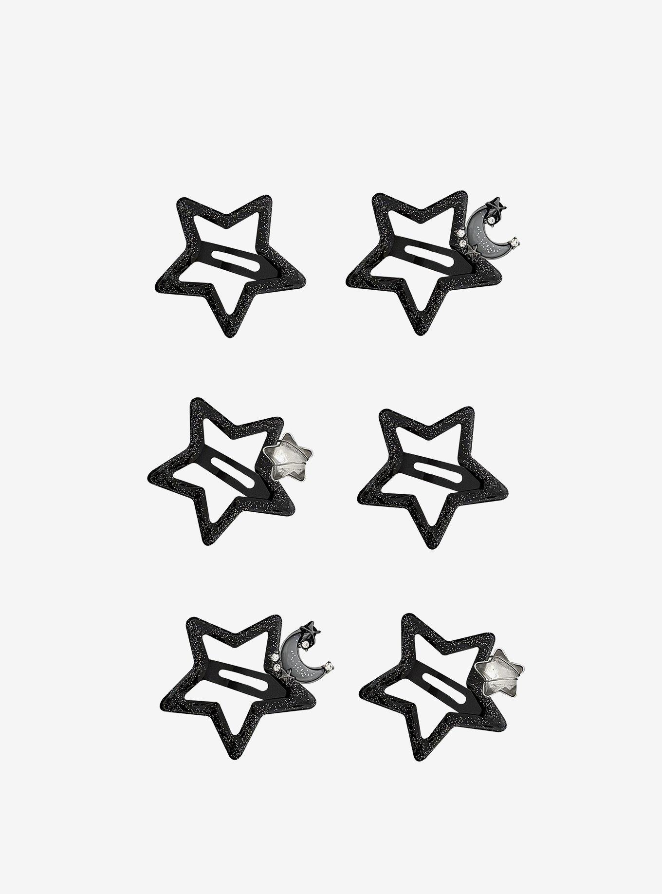 Cosmic Aura Black Star Hair Clip Set, , hi-res